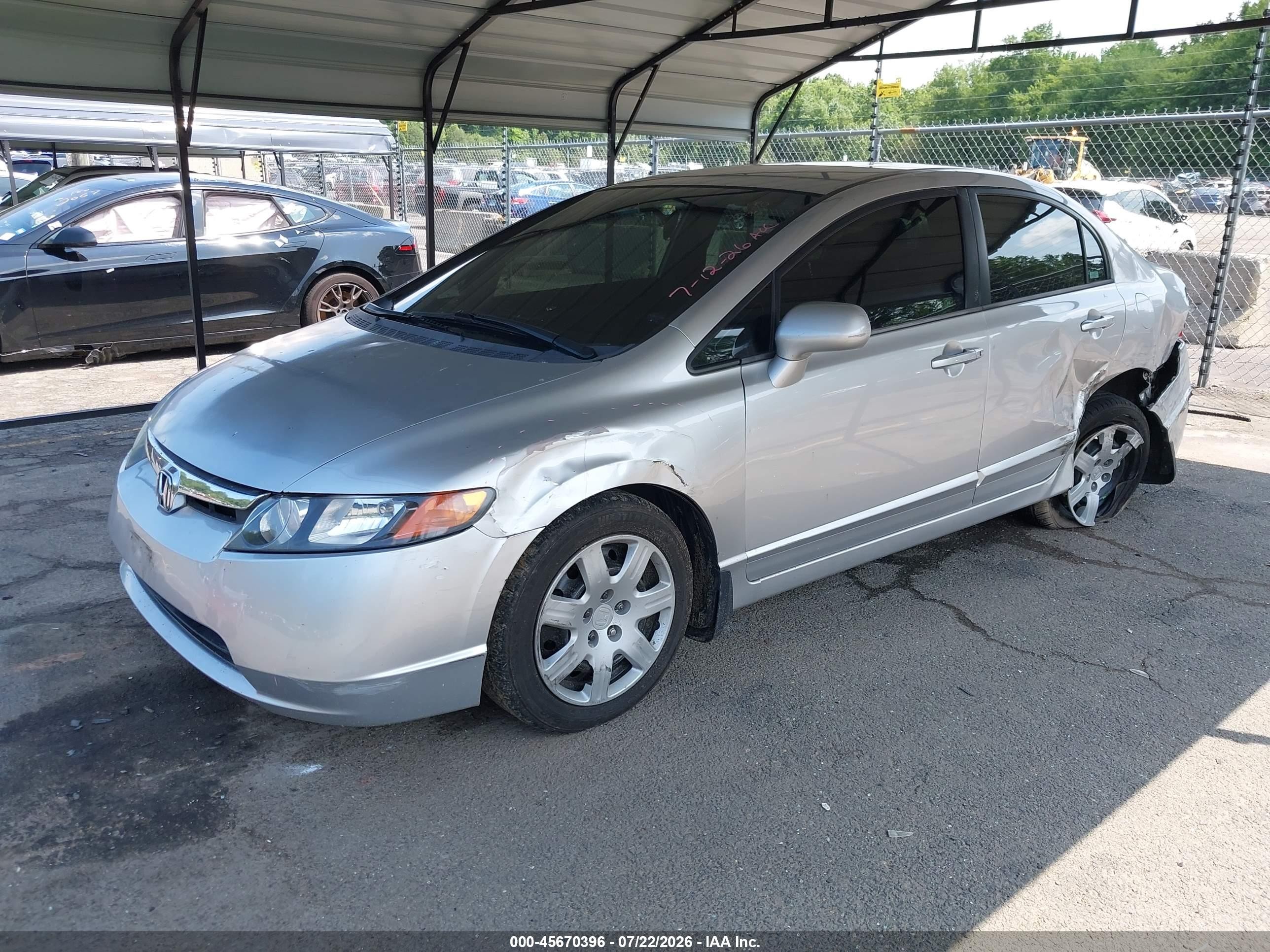 2006 Honda Civic Lx Silver vin: 1HGFA165X6L091335