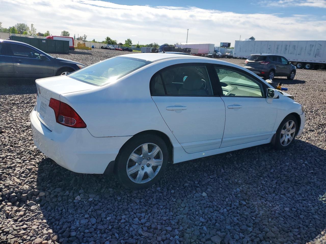 2006 Honda Civic Lx White vin: 1HGFA165X6L111020