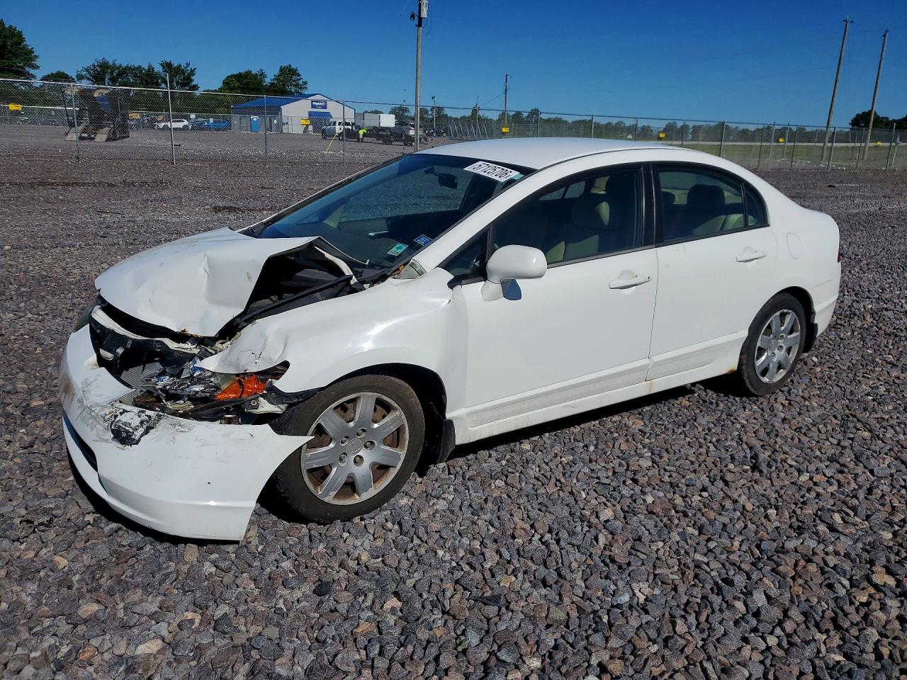 2006 Honda Civic Lx White vin: 1HGFA165X6L111020