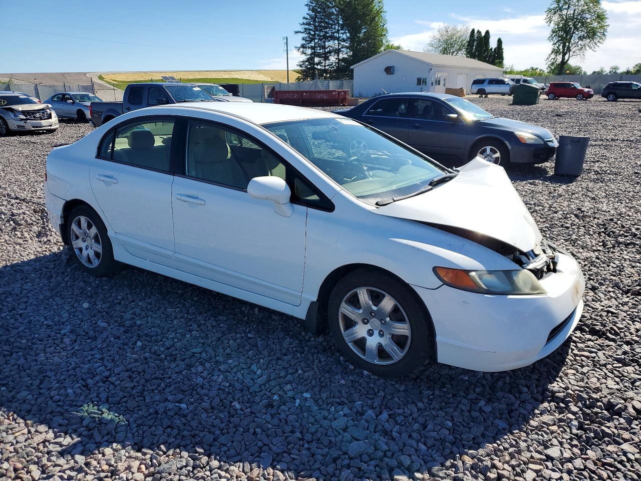 2006 Honda Civic Lx White vin: 1HGFA165X6L111020