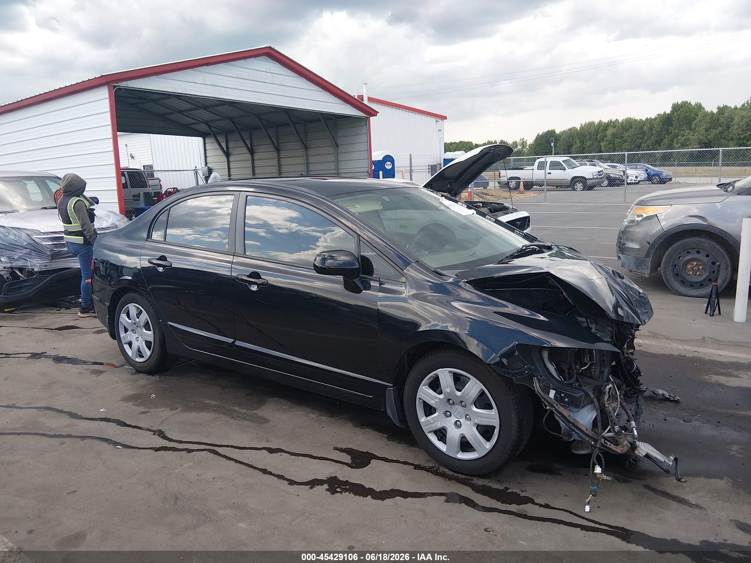 2006 Honda Civic Lx Black vin: 1HGFA165X6L143627
