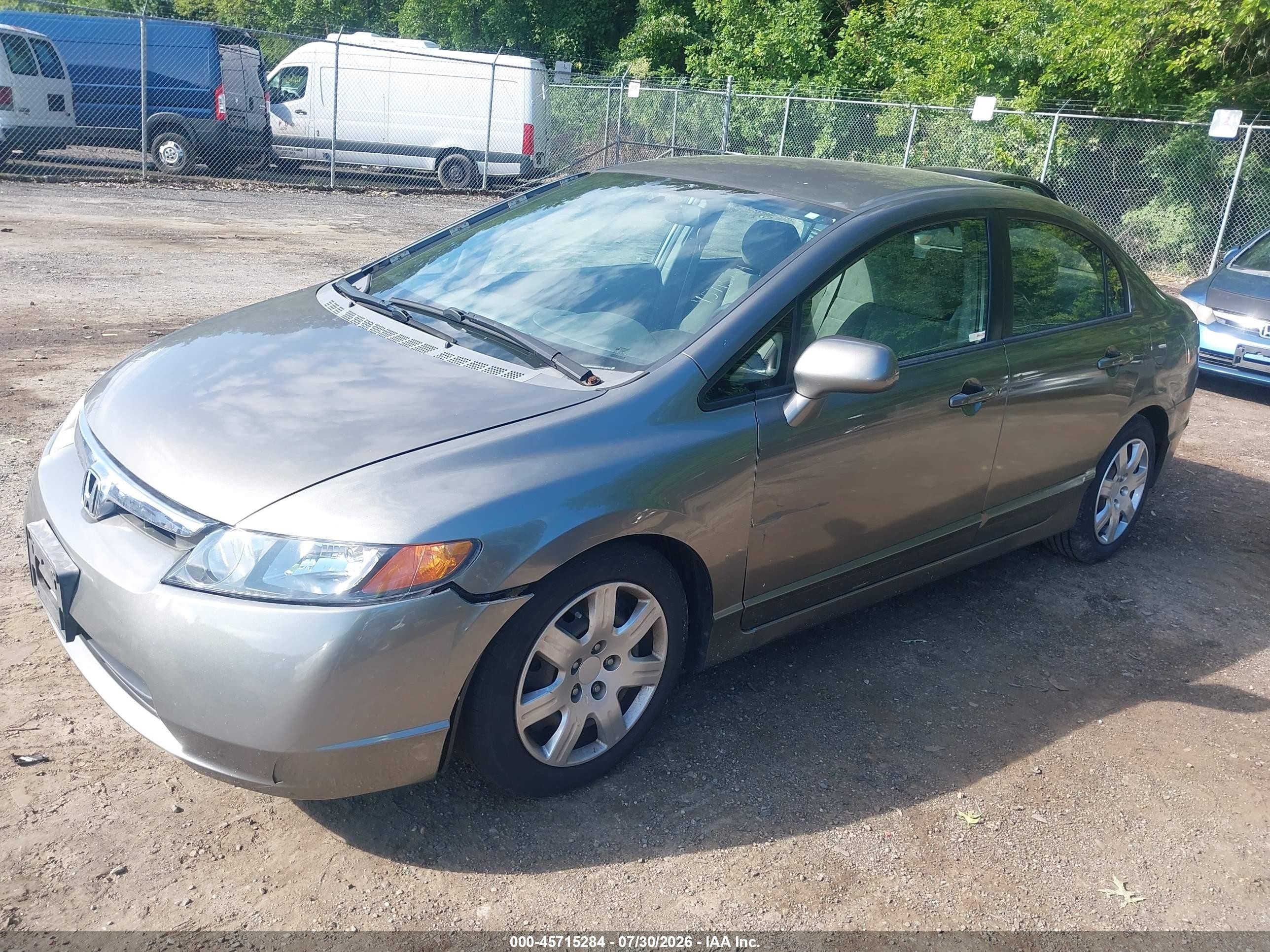 2007 Honda Civic Lx Gray vin: 1HGFA165X7L002655