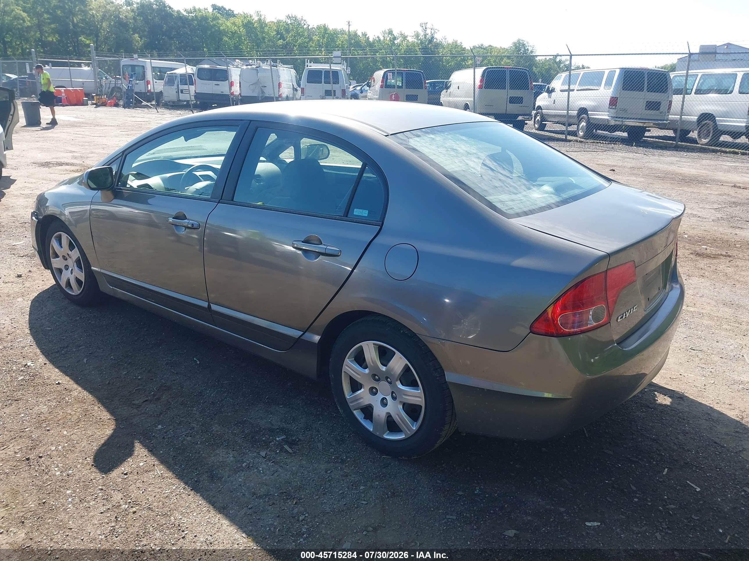 2007 Honda Civic Lx Gray vin: 1HGFA165X7L002655