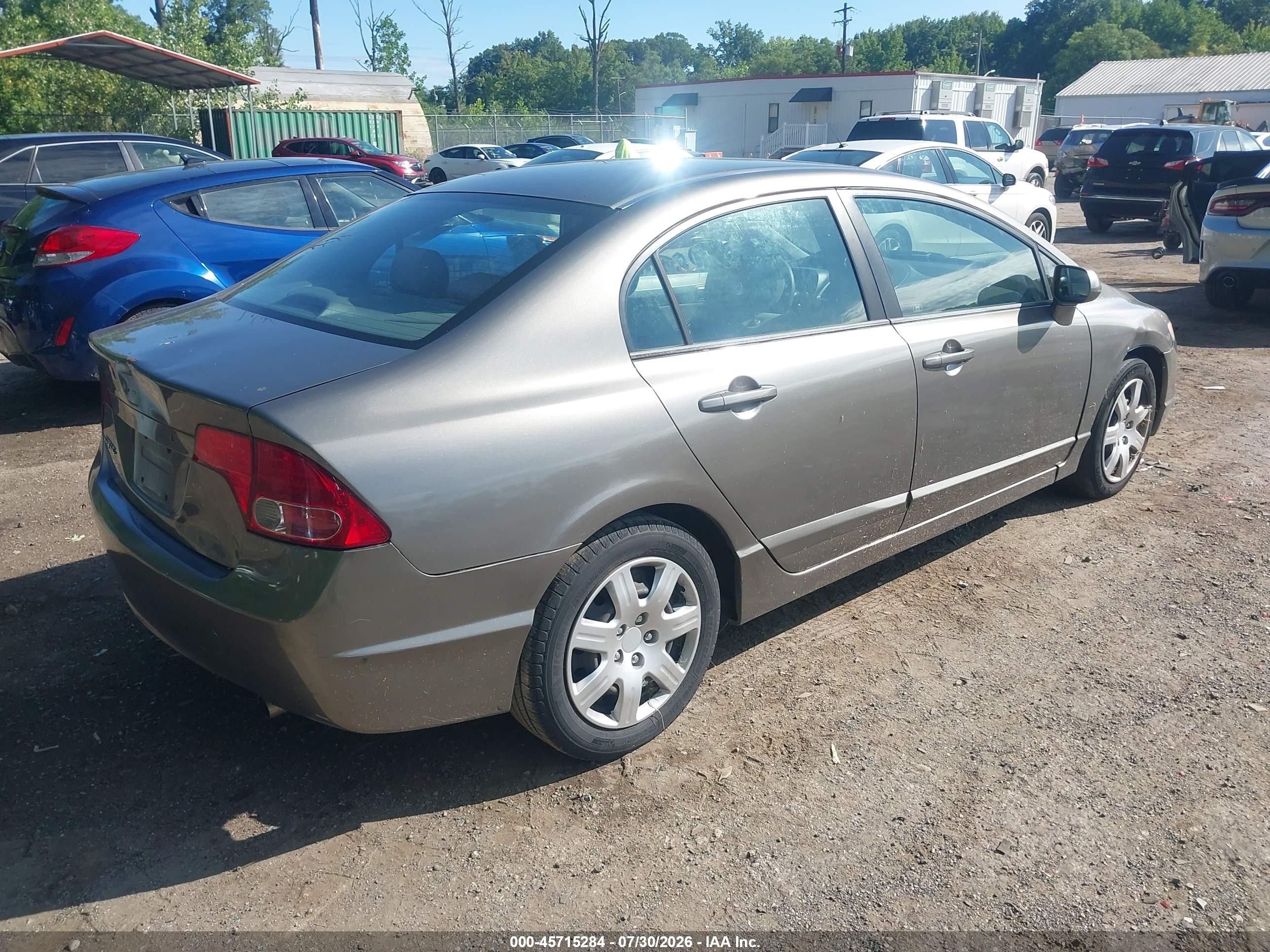 2007 Honda Civic Lx Gray vin: 1HGFA165X7L002655