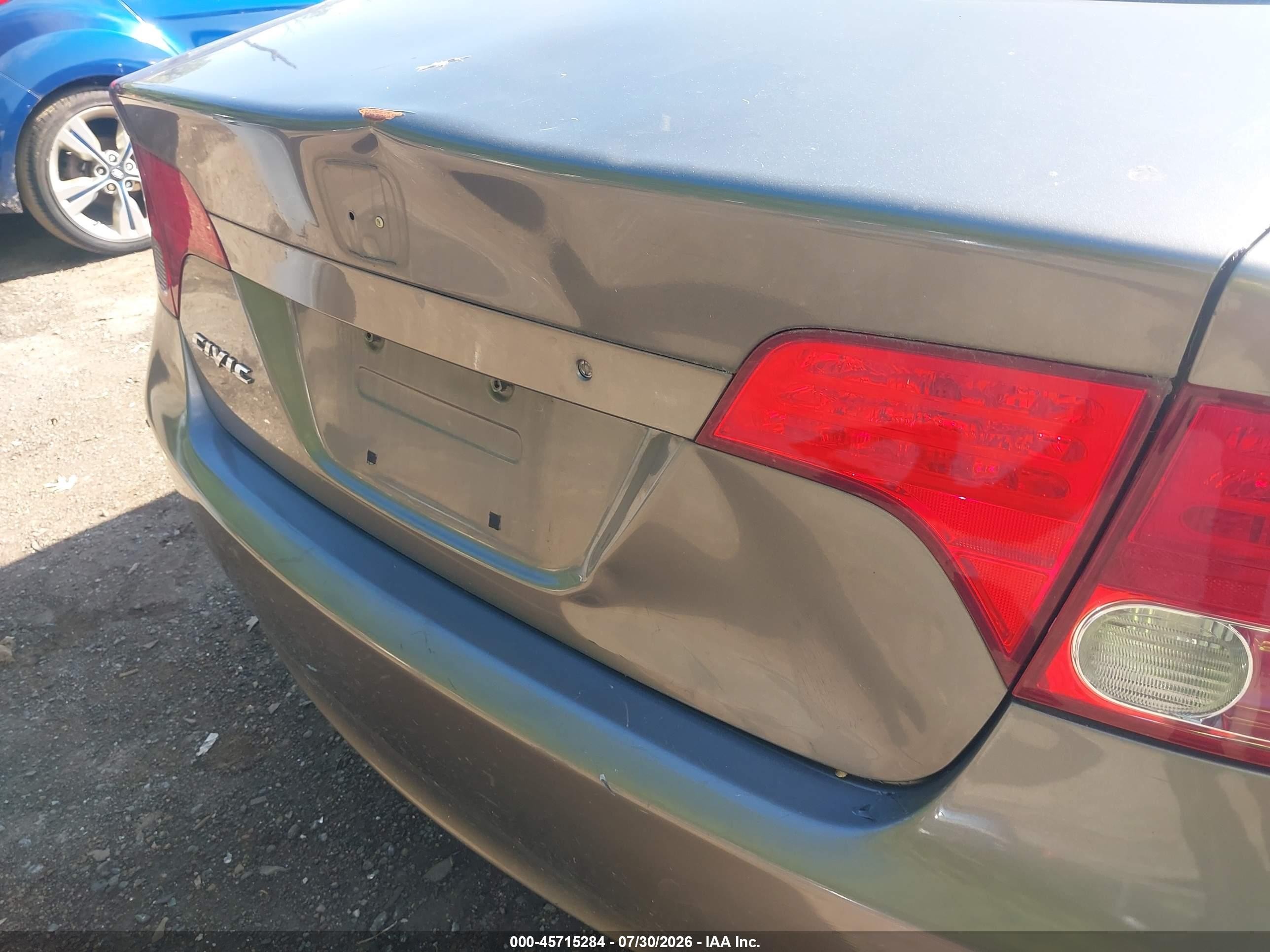 2007 Honda Civic Lx Gray vin: 1HGFA165X7L002655