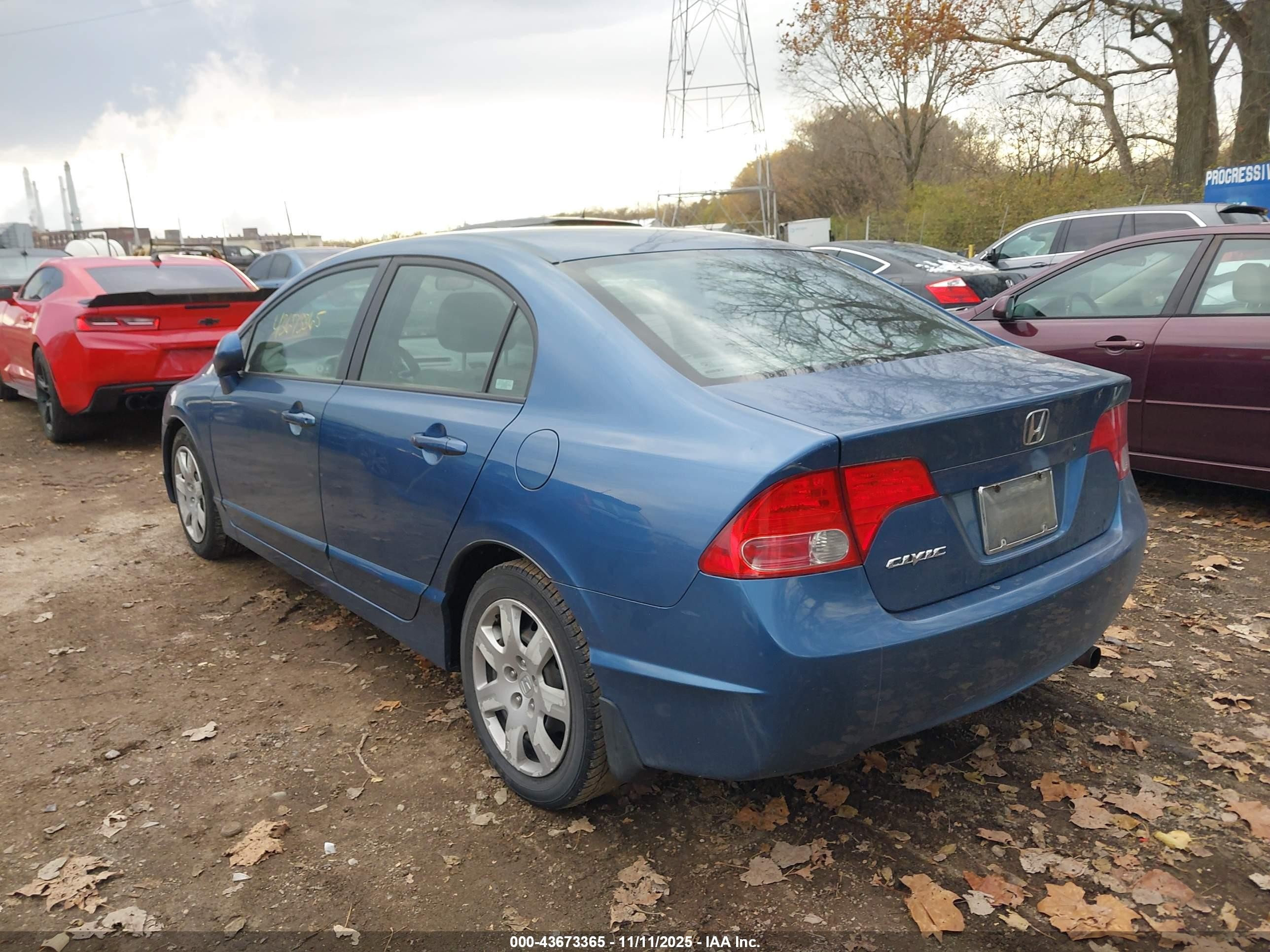 2007 Honda Civic Lx Синий vin: 1HGFA165X7L062144