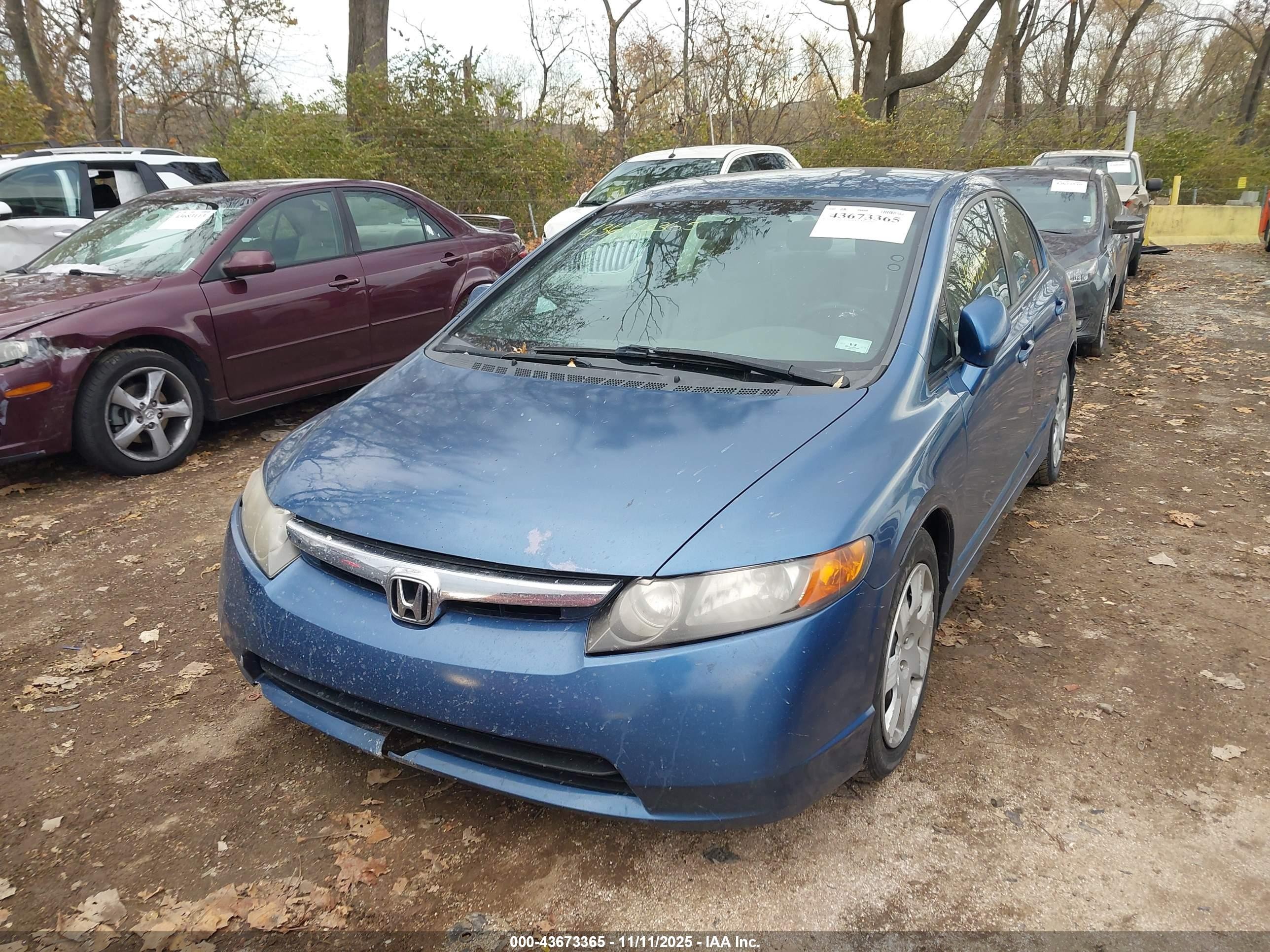 2007 Honda Civic Lx Синий vin: 1HGFA165X7L062144