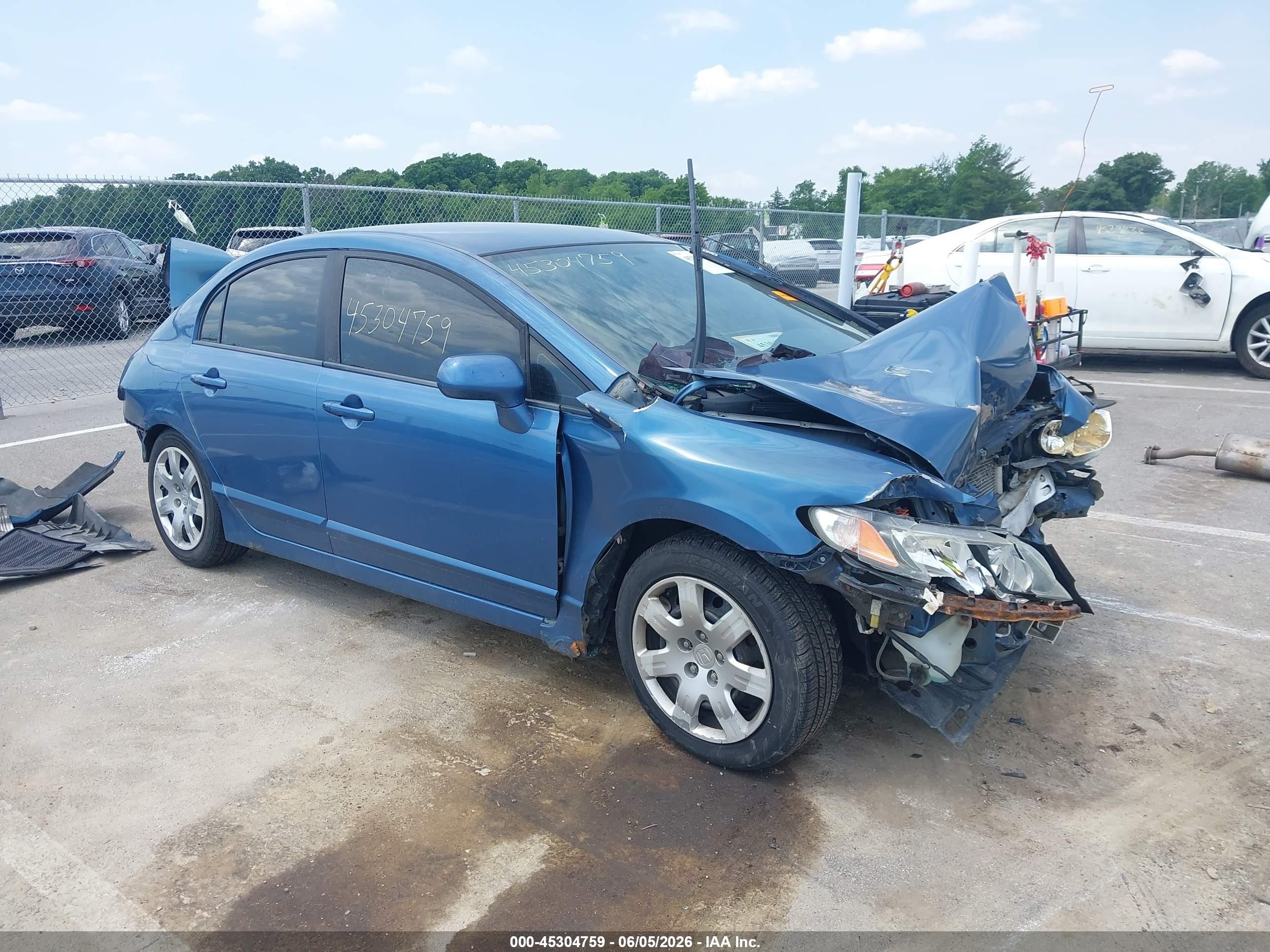 2007 Honda Civic Lx Blue vin: 1HGFA165X7L079638