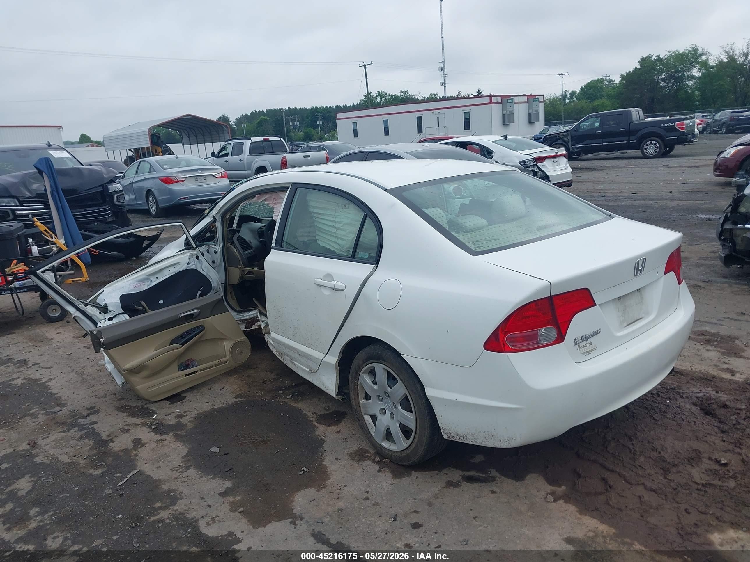 2007 Honda Civic Lx White vin: 1HGFA165X7L086590