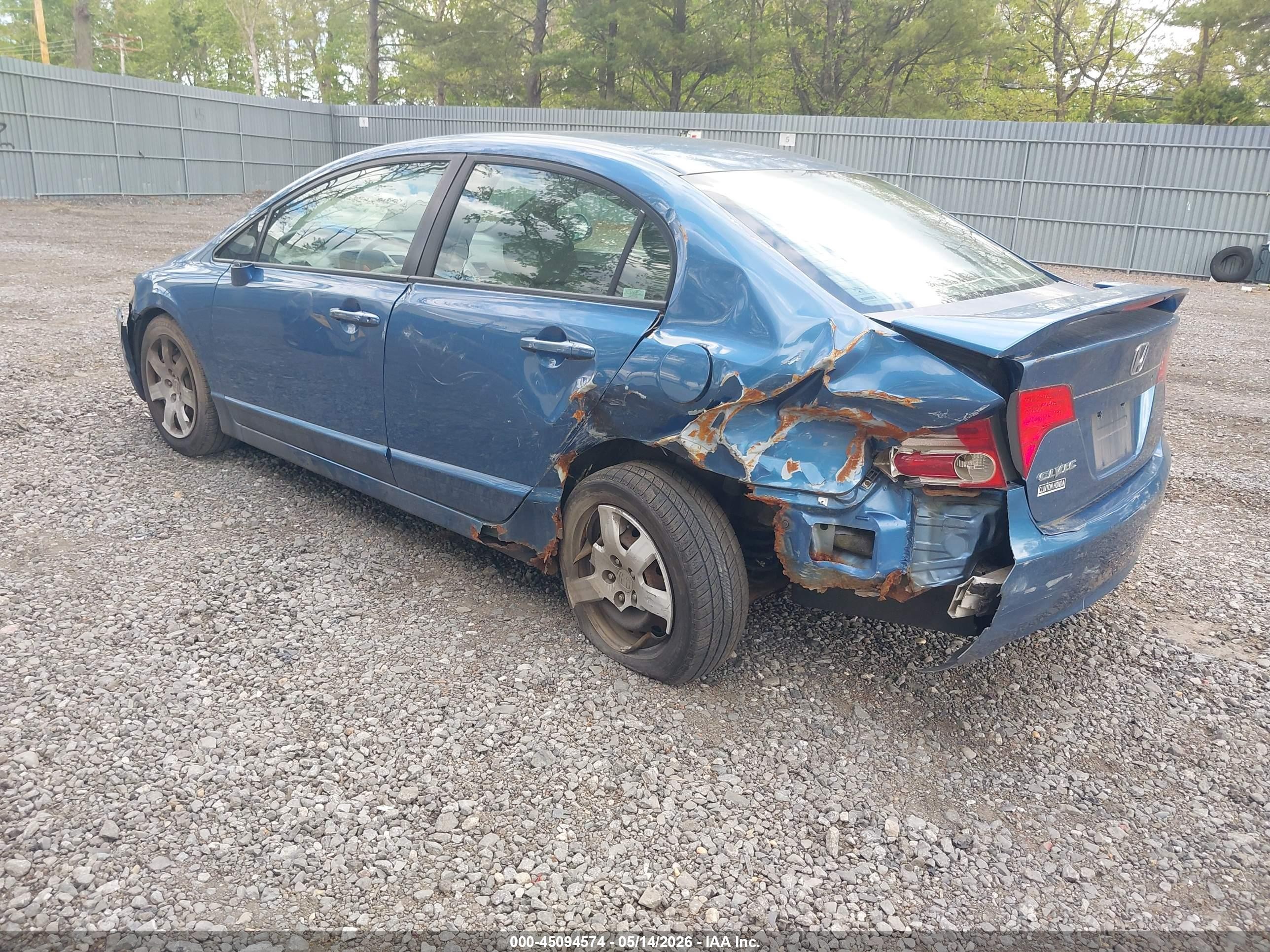 2007 Honda Civic Lx Blue vin: 1HGFA165X7L098271