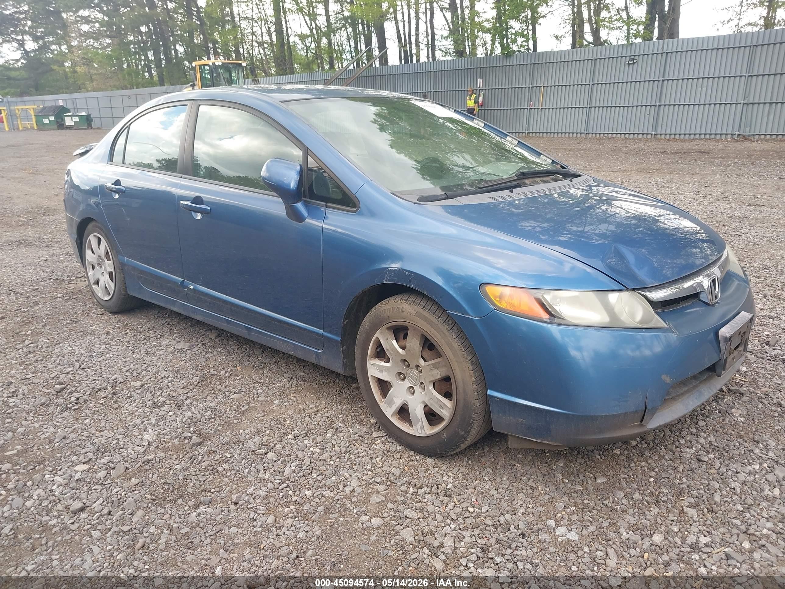 2007 Honda Civic Lx Blue vin: 1HGFA165X7L098271