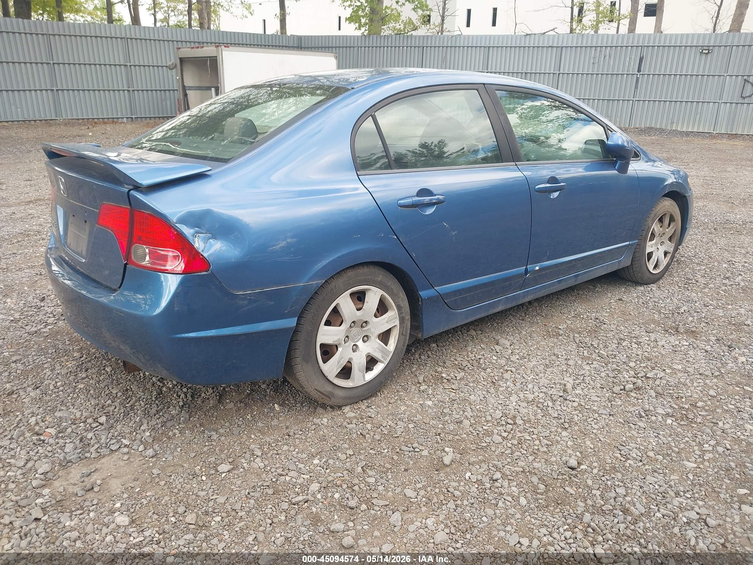2007 Honda Civic Lx Blue vin: 1HGFA165X7L098271