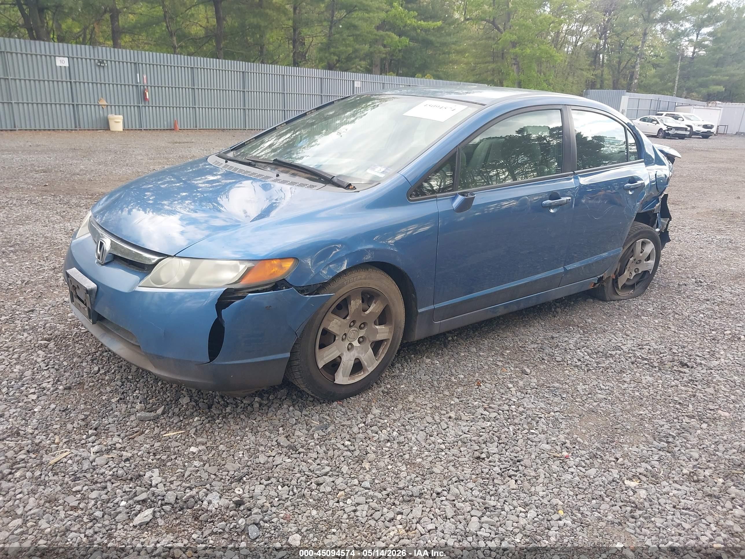 2007 Honda Civic Lx Blue vin: 1HGFA165X7L098271