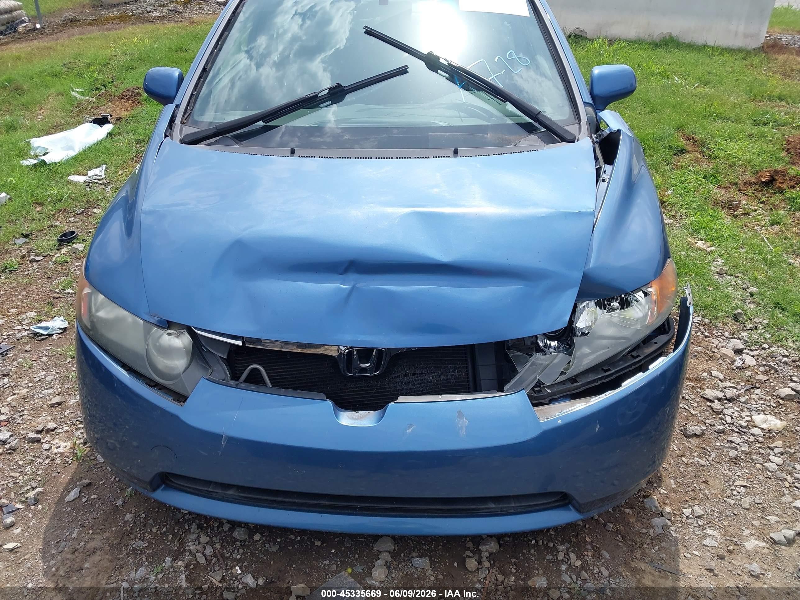 2007 Honda Civic Lx Blue vin: 1HGFA165X7L131396