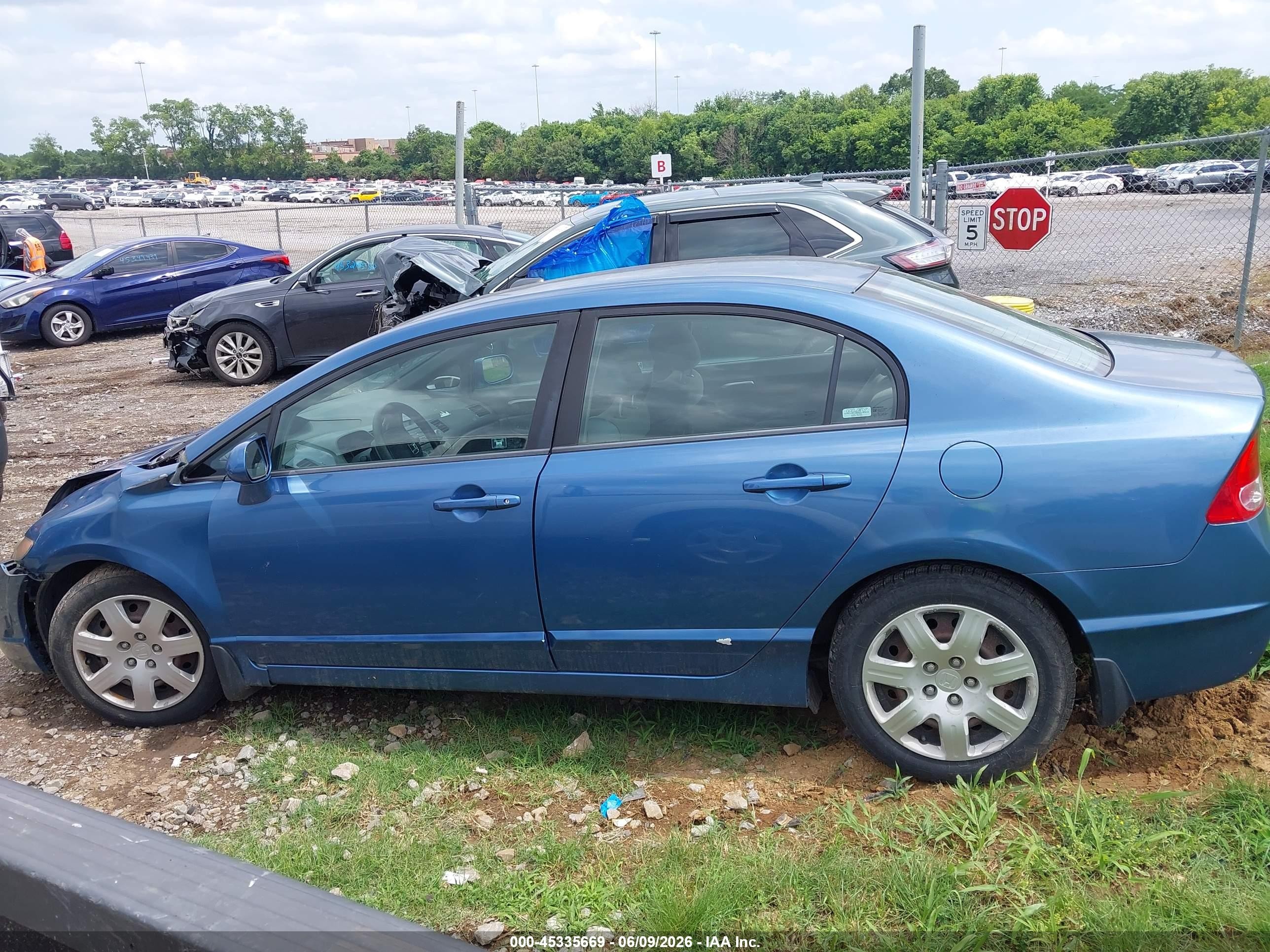 2007 Honda Civic Lx Blue vin: 1HGFA165X7L131396