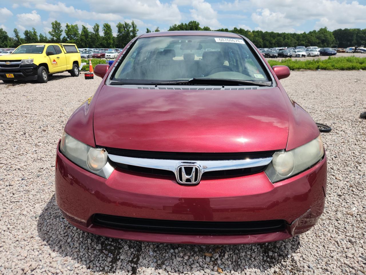 2007 Honda Civic Lx Maroon vin: 1HGFA165X7L136307