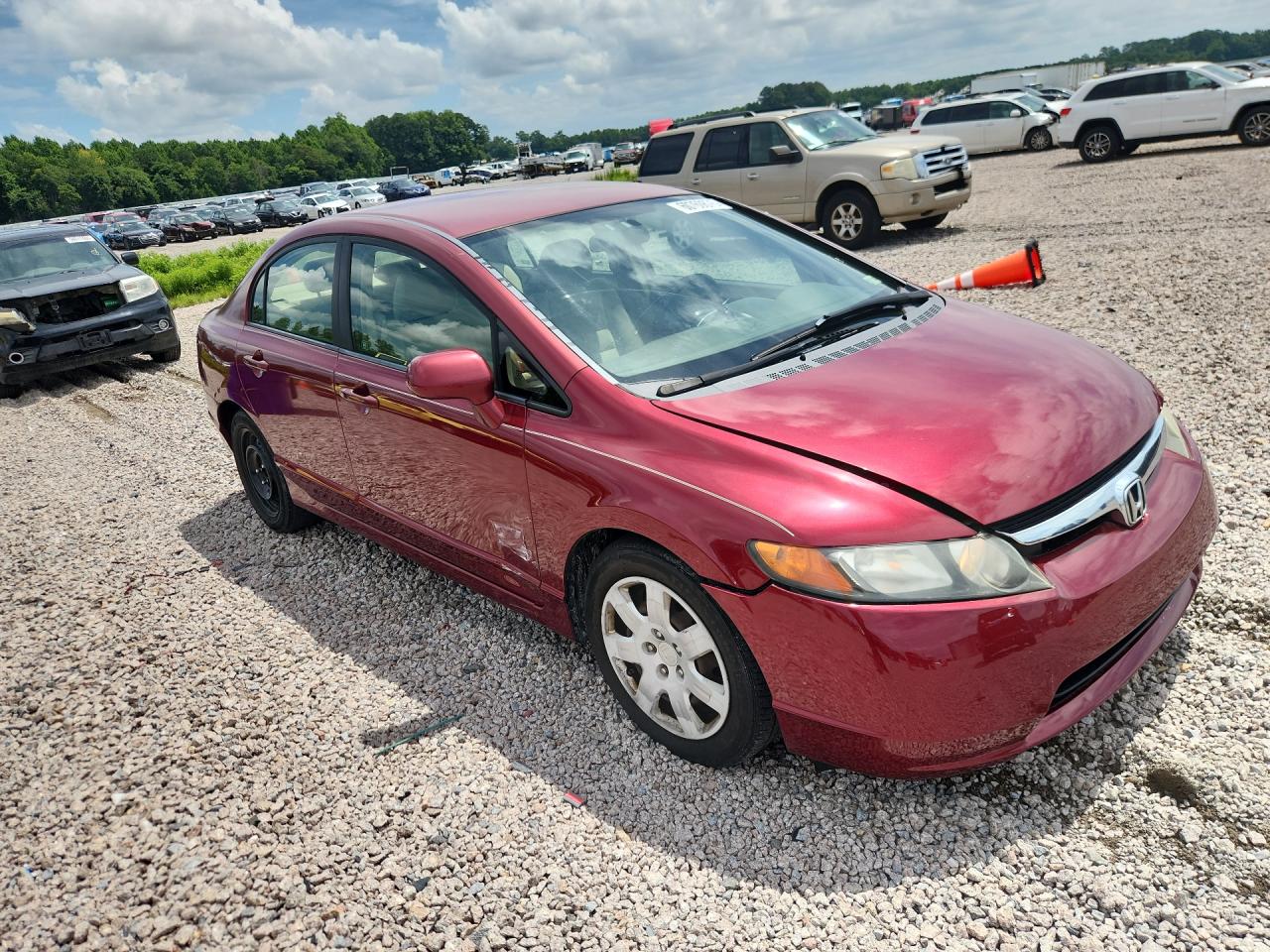 2007 Honda Civic Lx Maroon vin: 1HGFA165X7L136307