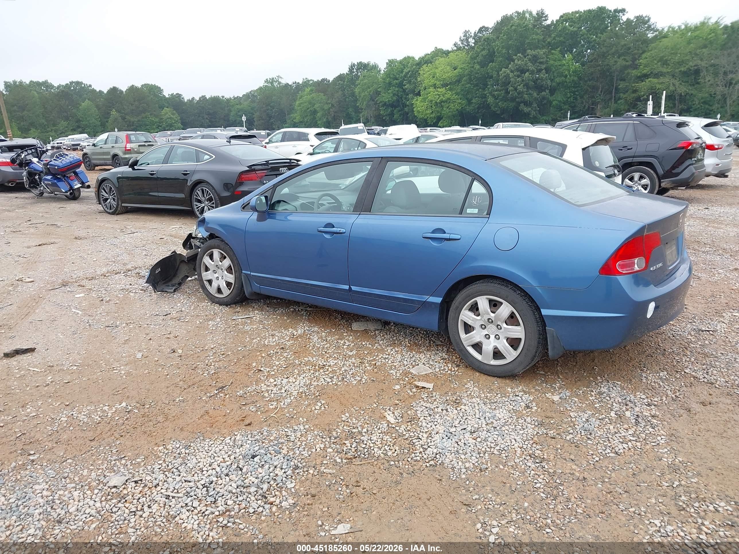 2008 Honda Civic Lx Синий vin: 1HGFA165X8L032160