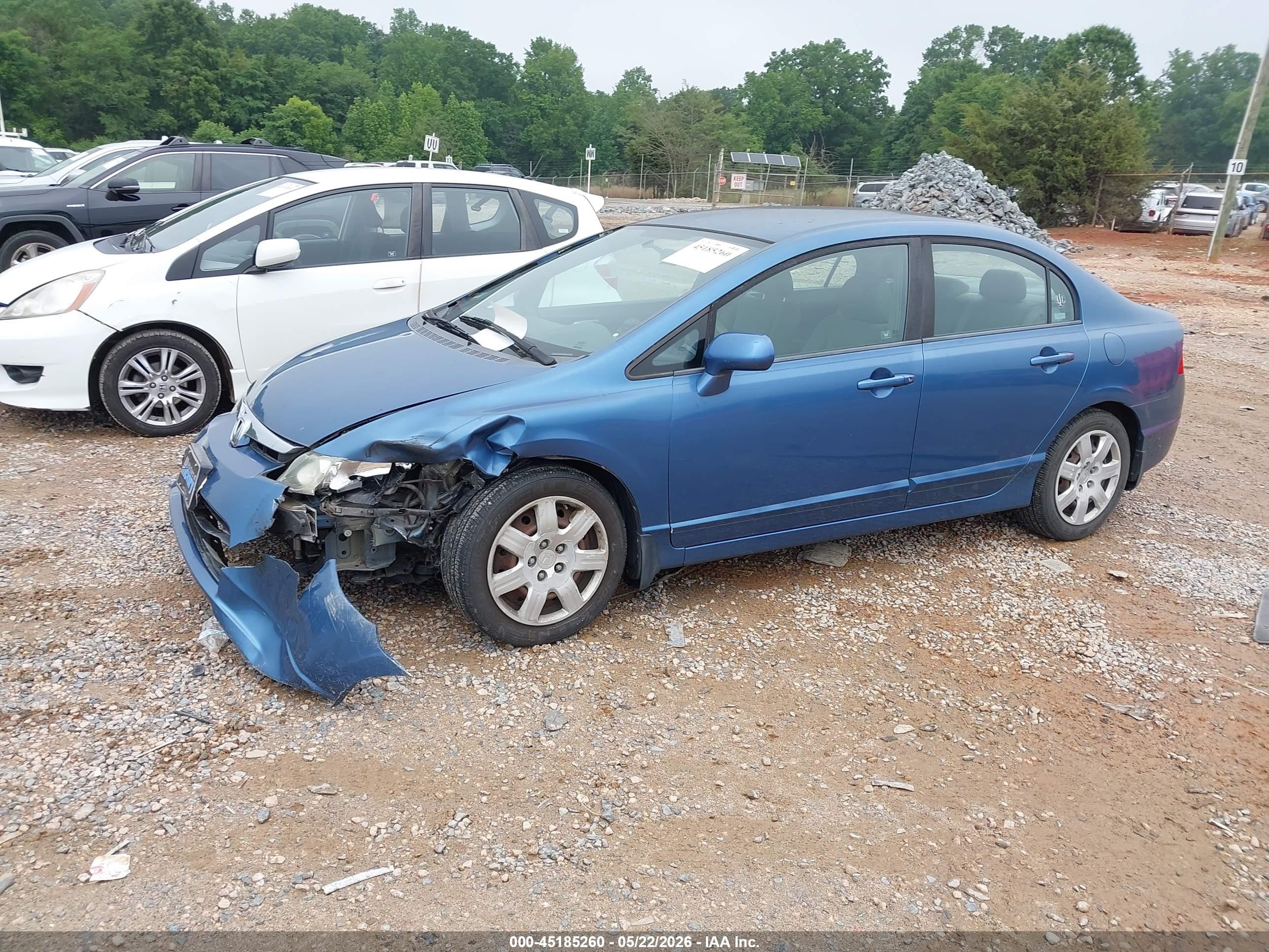 2008 Honda Civic Lx Синий vin: 1HGFA165X8L032160