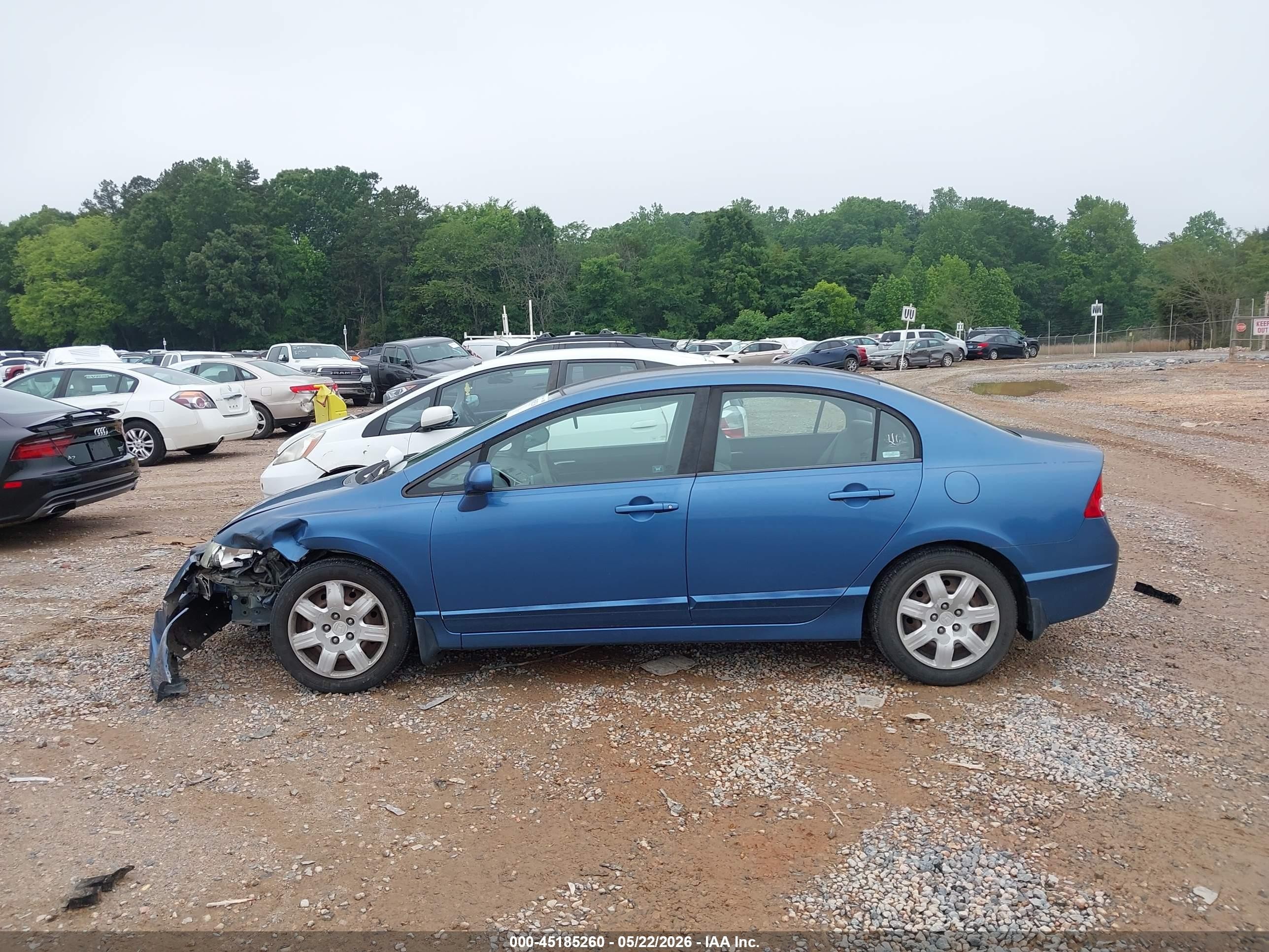 2008 Honda Civic Lx Синий vin: 1HGFA165X8L032160