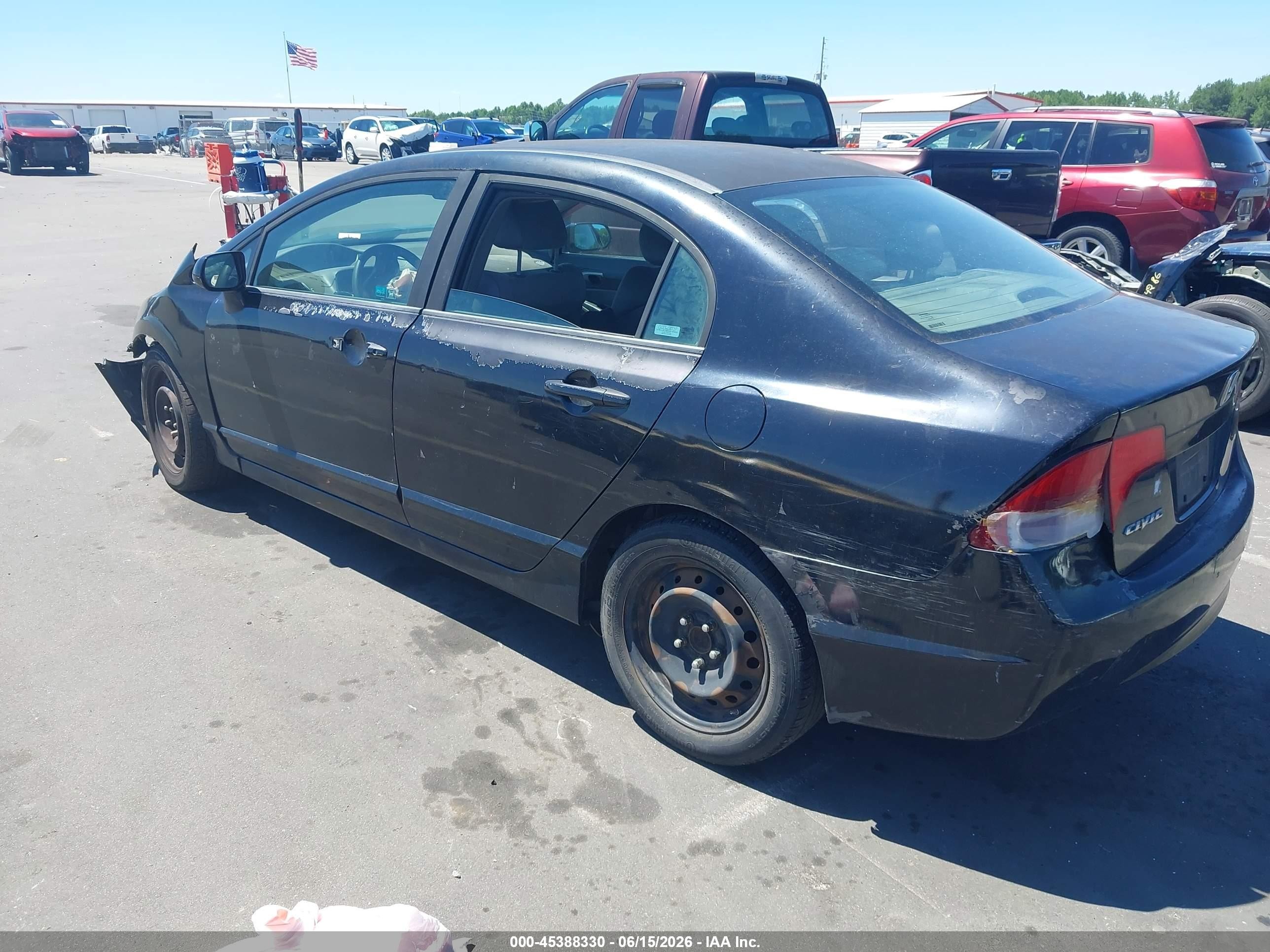 2008 Honda Civic Lx Black vin: 1HGFA165X8L035401