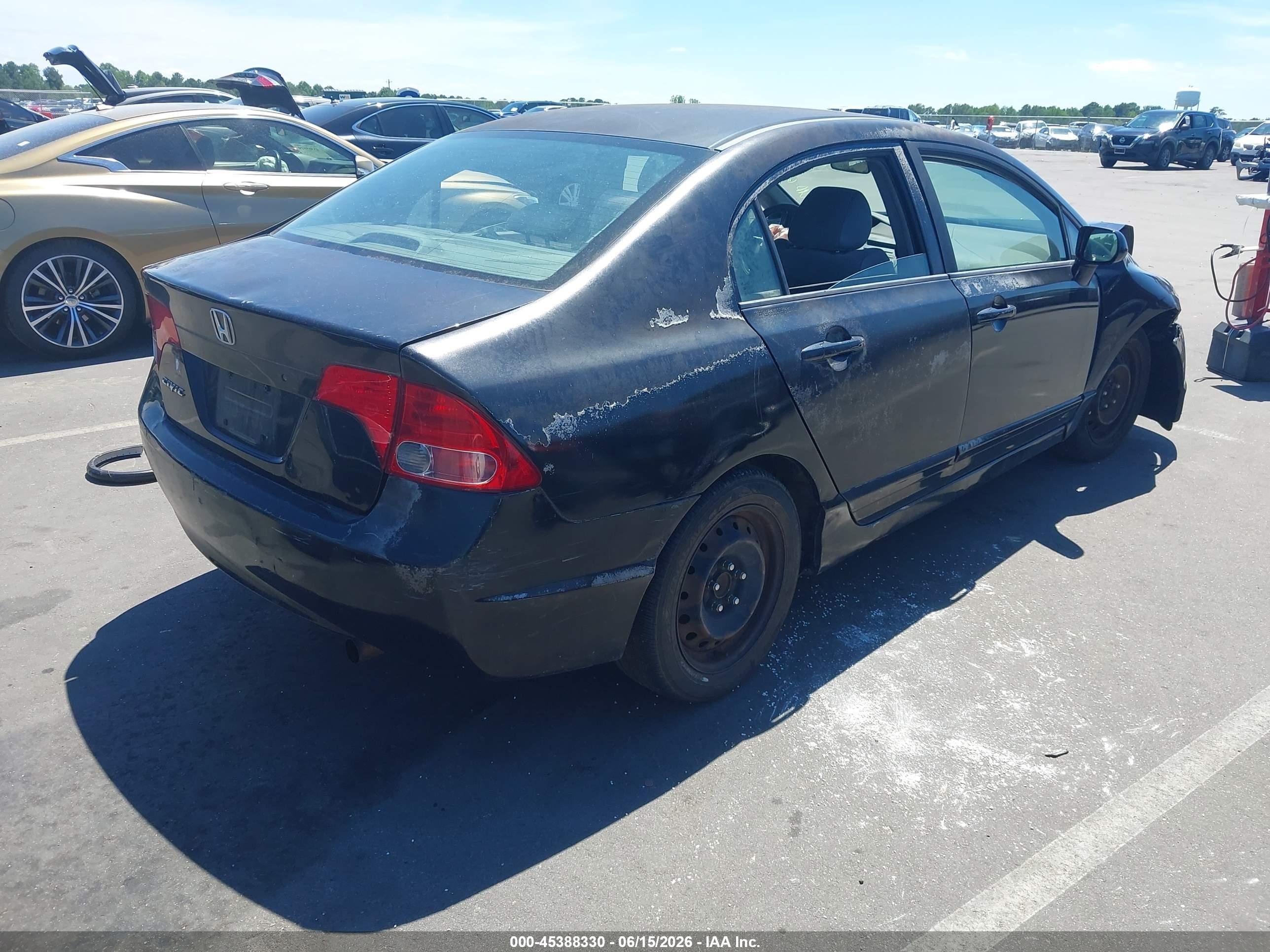2008 Honda Civic Lx Black vin: 1HGFA165X8L035401