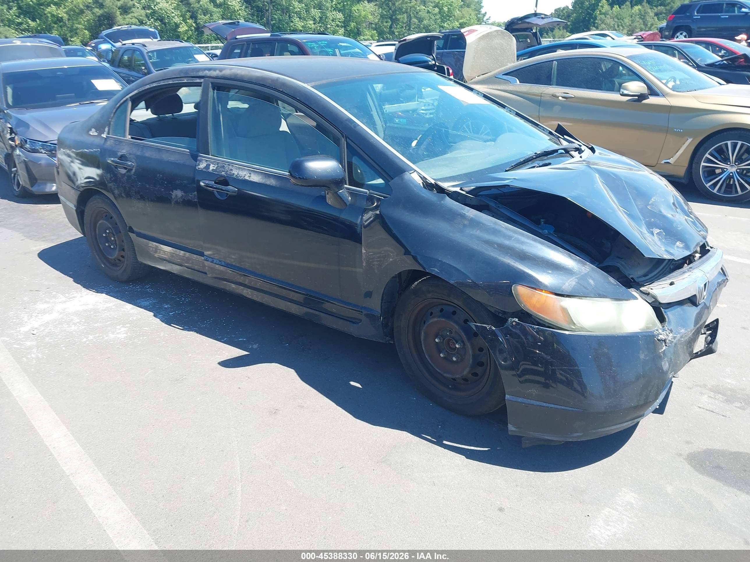 2008 Honda Civic Lx Black vin: 1HGFA165X8L035401