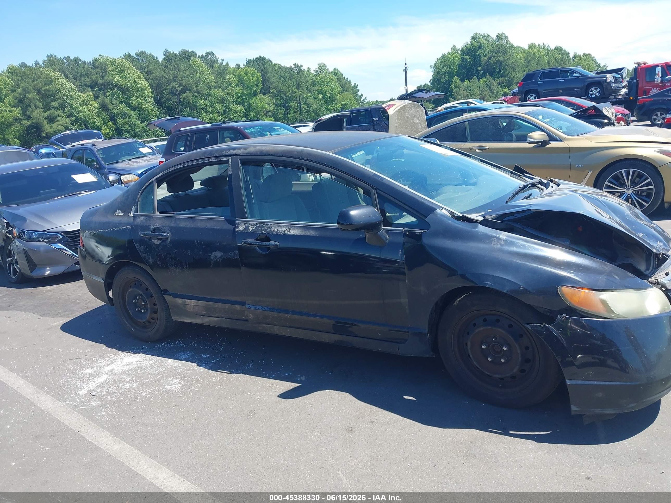 2008 Honda Civic Lx Black vin: 1HGFA165X8L035401