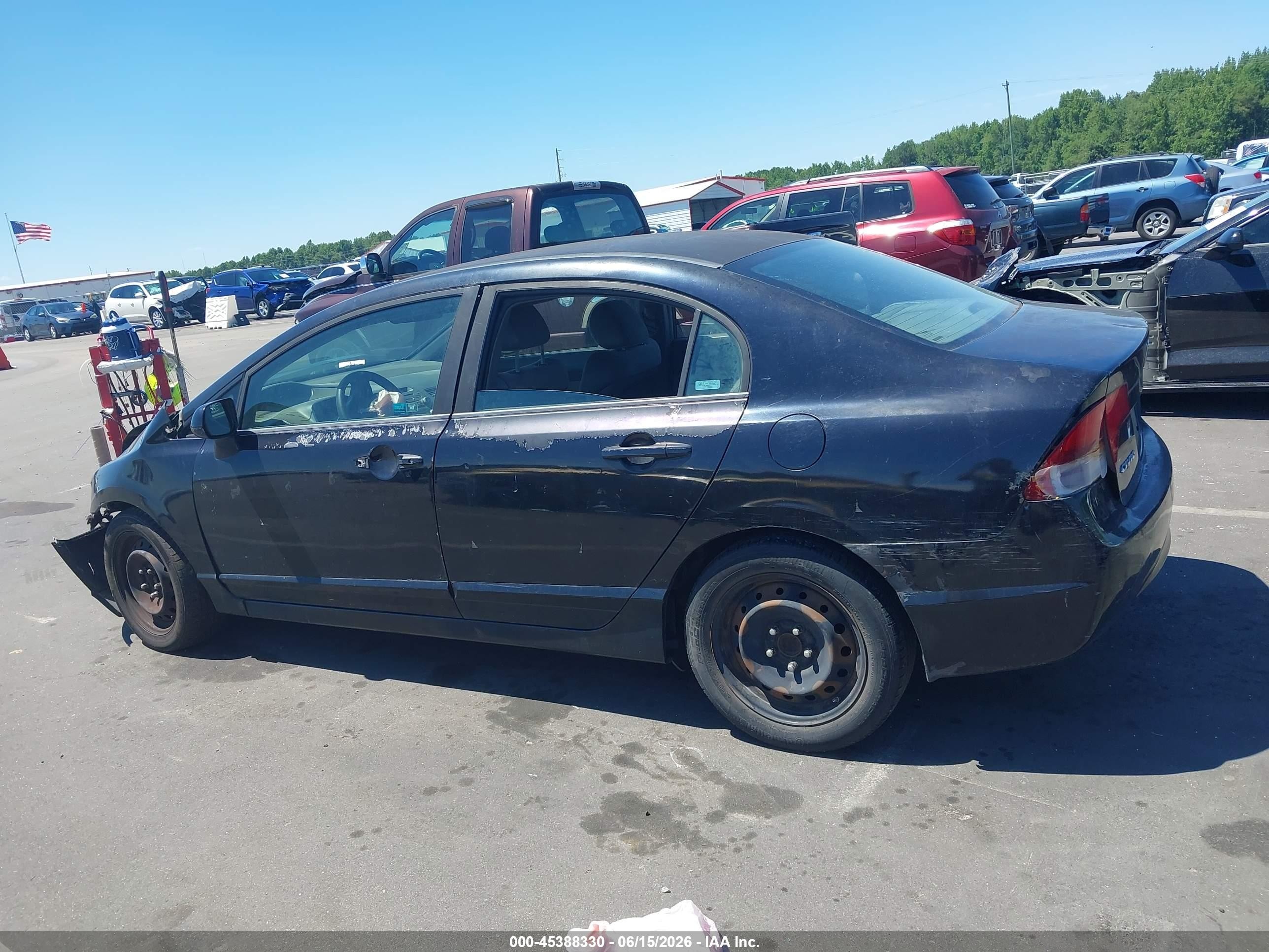 2008 Honda Civic Lx Black vin: 1HGFA165X8L035401