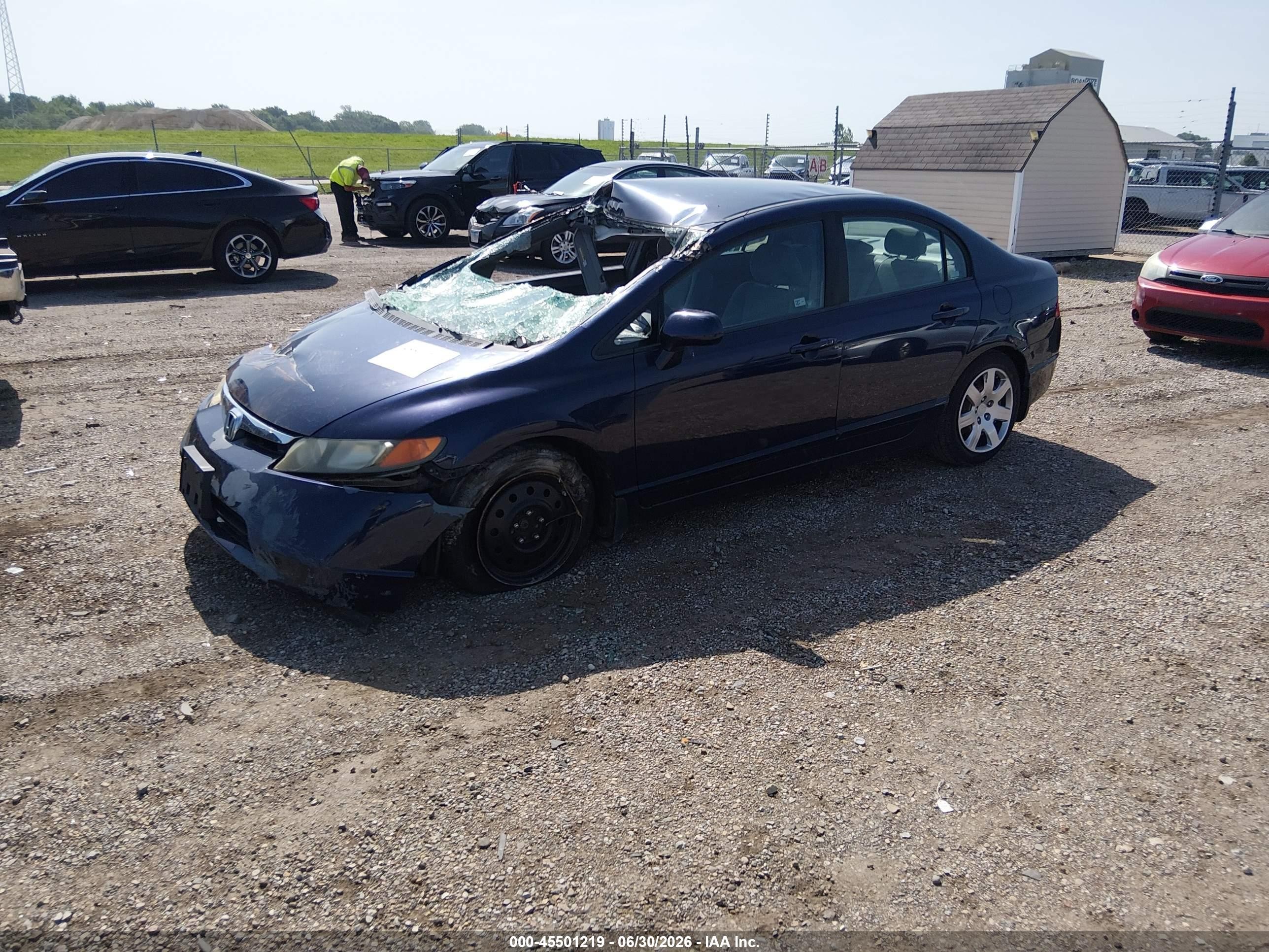 2008 Honda Civic Lx Dark Blue vin: 1HGFA165X8L060010