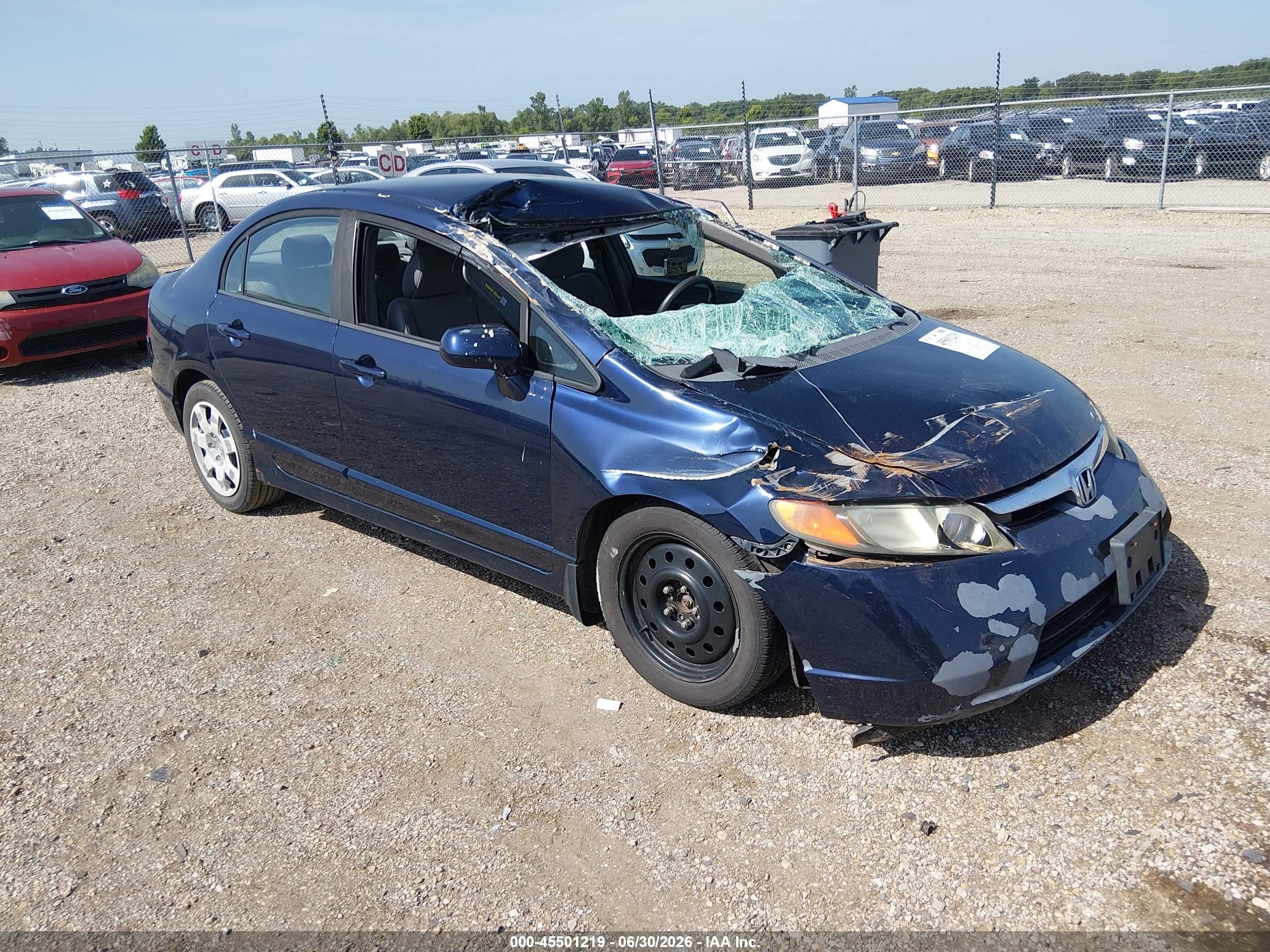 2008 Honda Civic Lx Dark Blue vin: 1HGFA165X8L060010