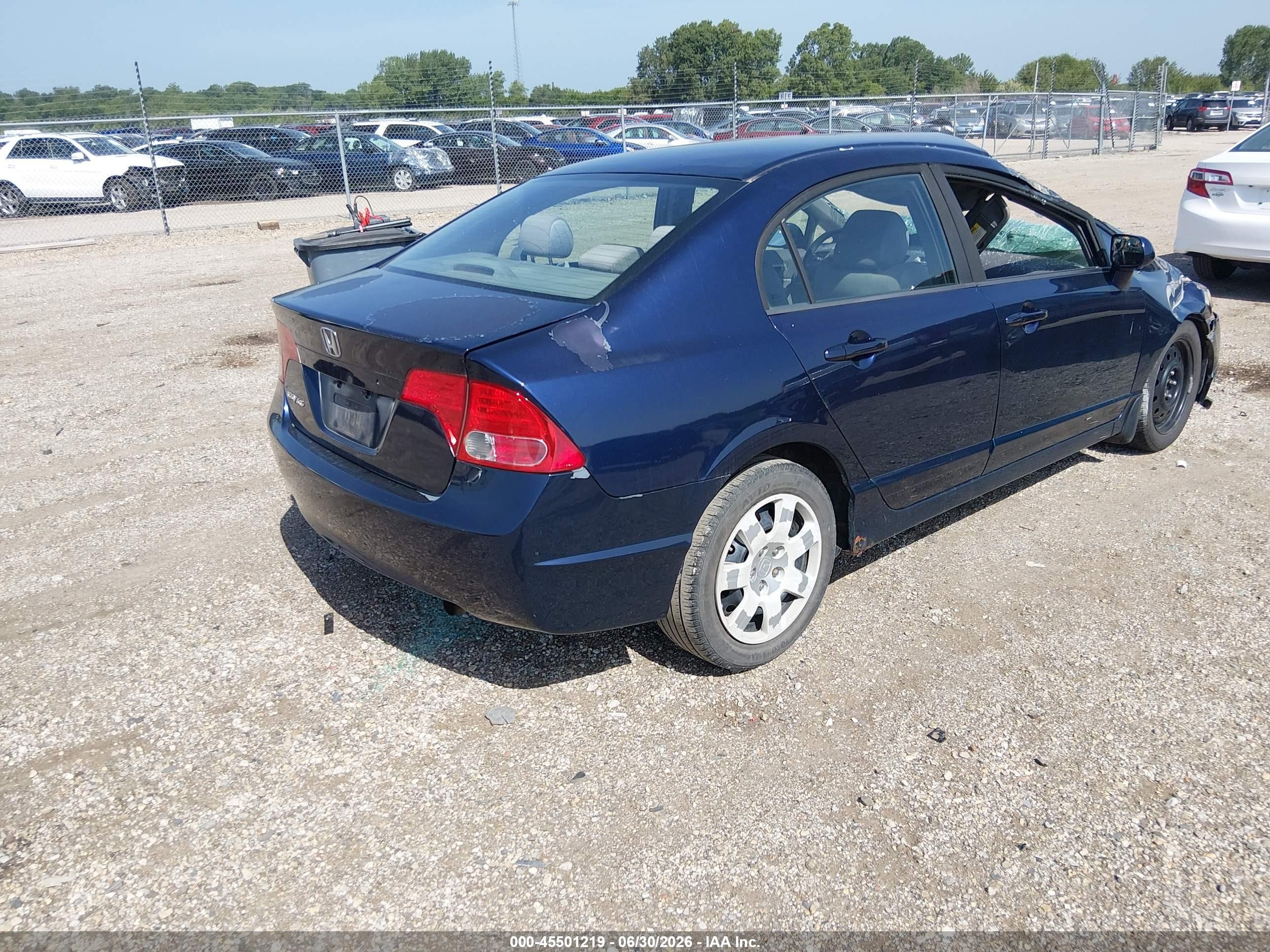 2008 Honda Civic Lx Dark Blue vin: 1HGFA165X8L060010