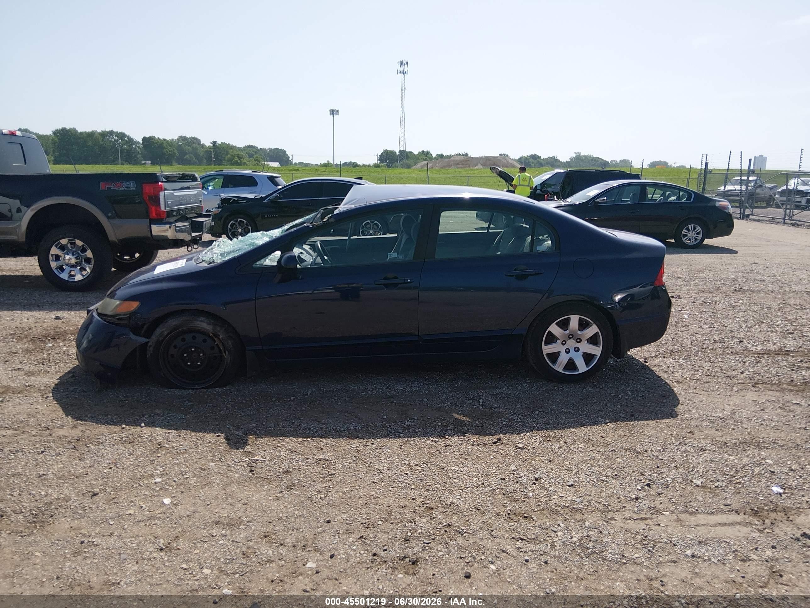 2008 Honda Civic Lx Dark Blue vin: 1HGFA165X8L060010