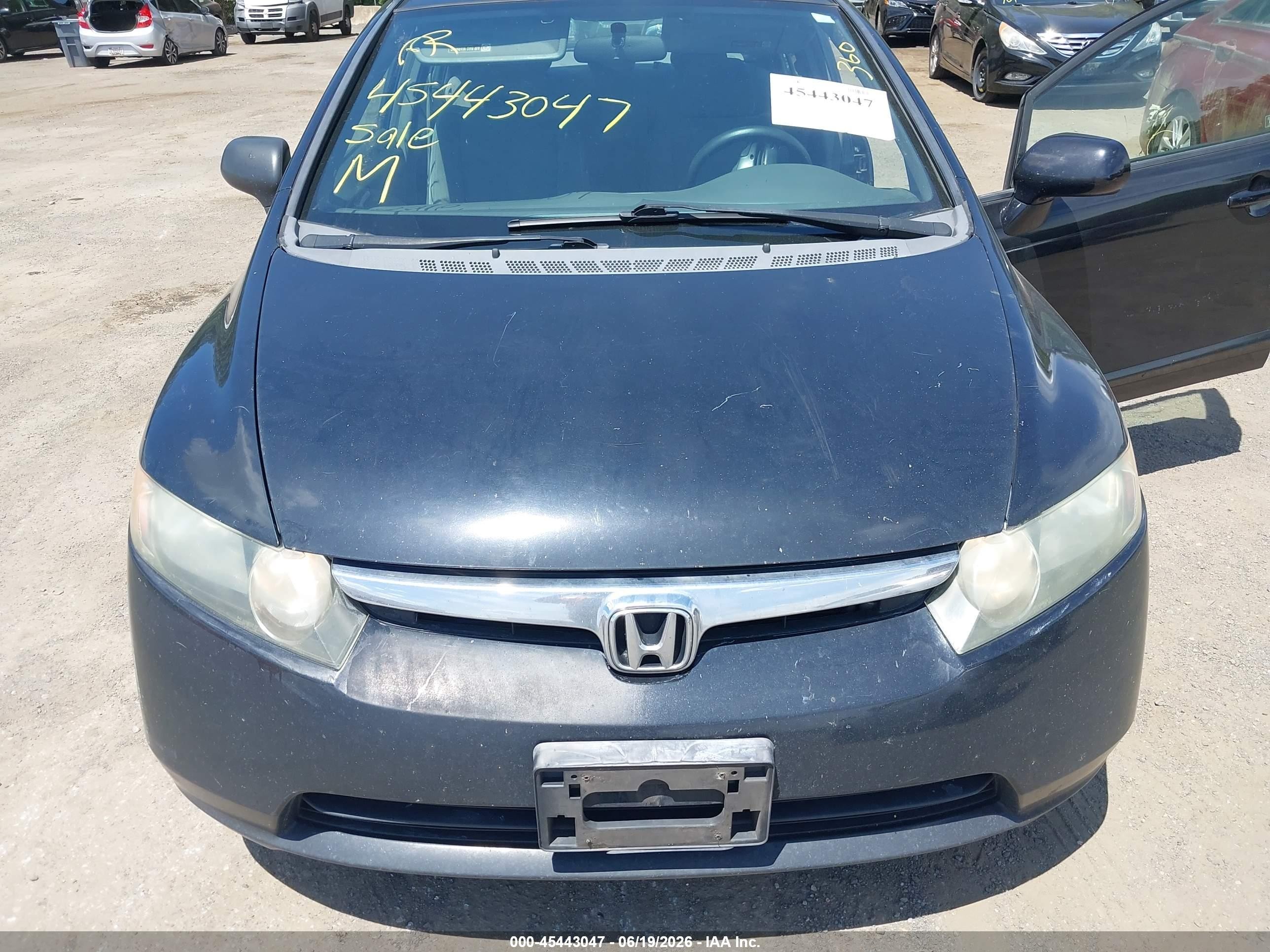 2008 Honda Civic Lx Blue vin: 1HGFA165X8L061660