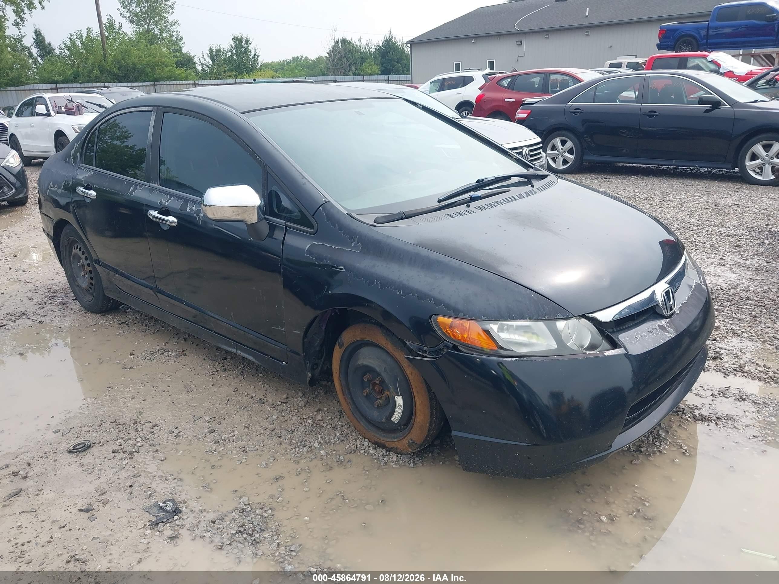 2008 Honda Civic Lx Черный vin: 1HGFA165X8L084677
