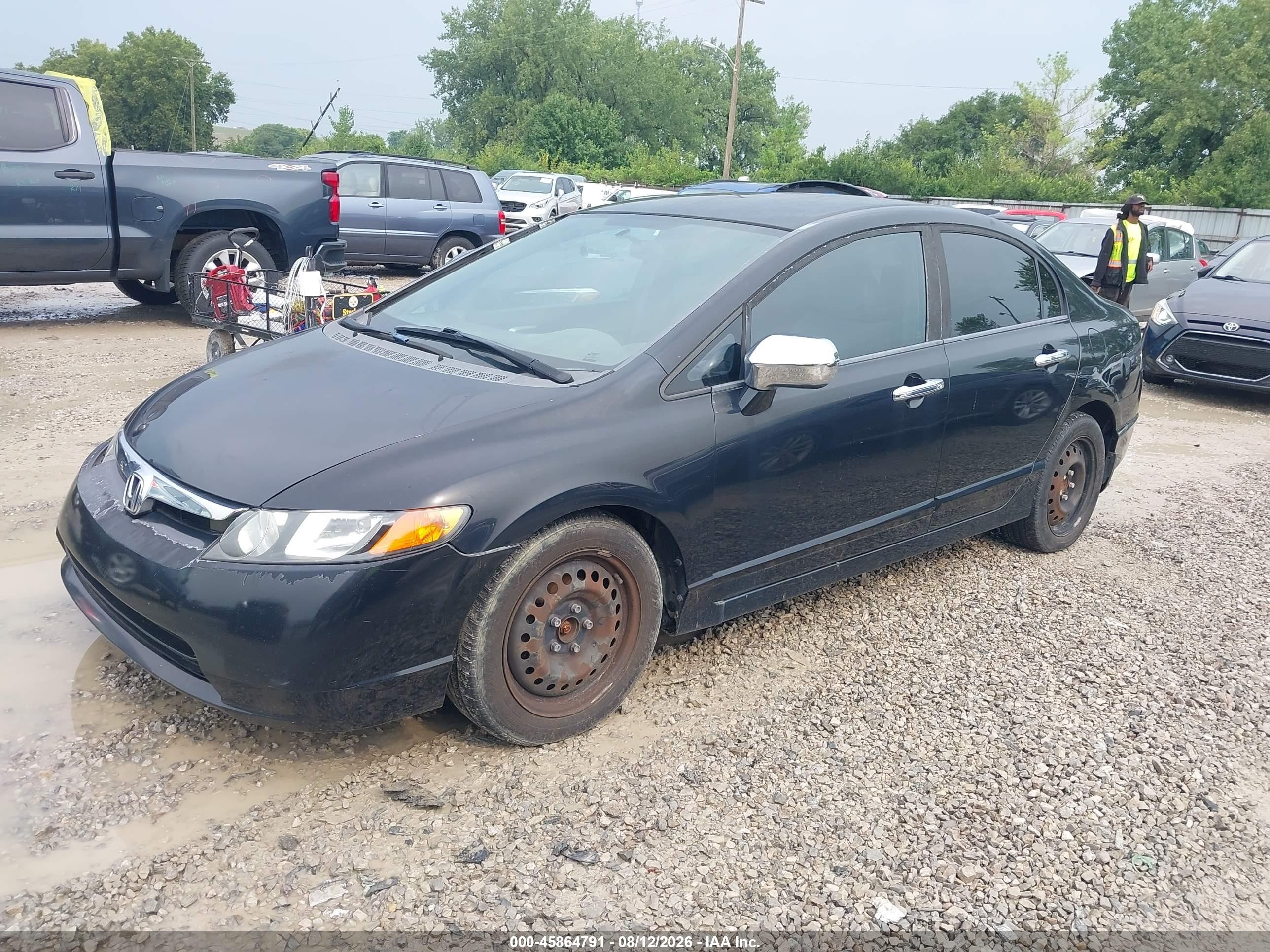 2008 Honda Civic Lx Черный vin: 1HGFA165X8L084677