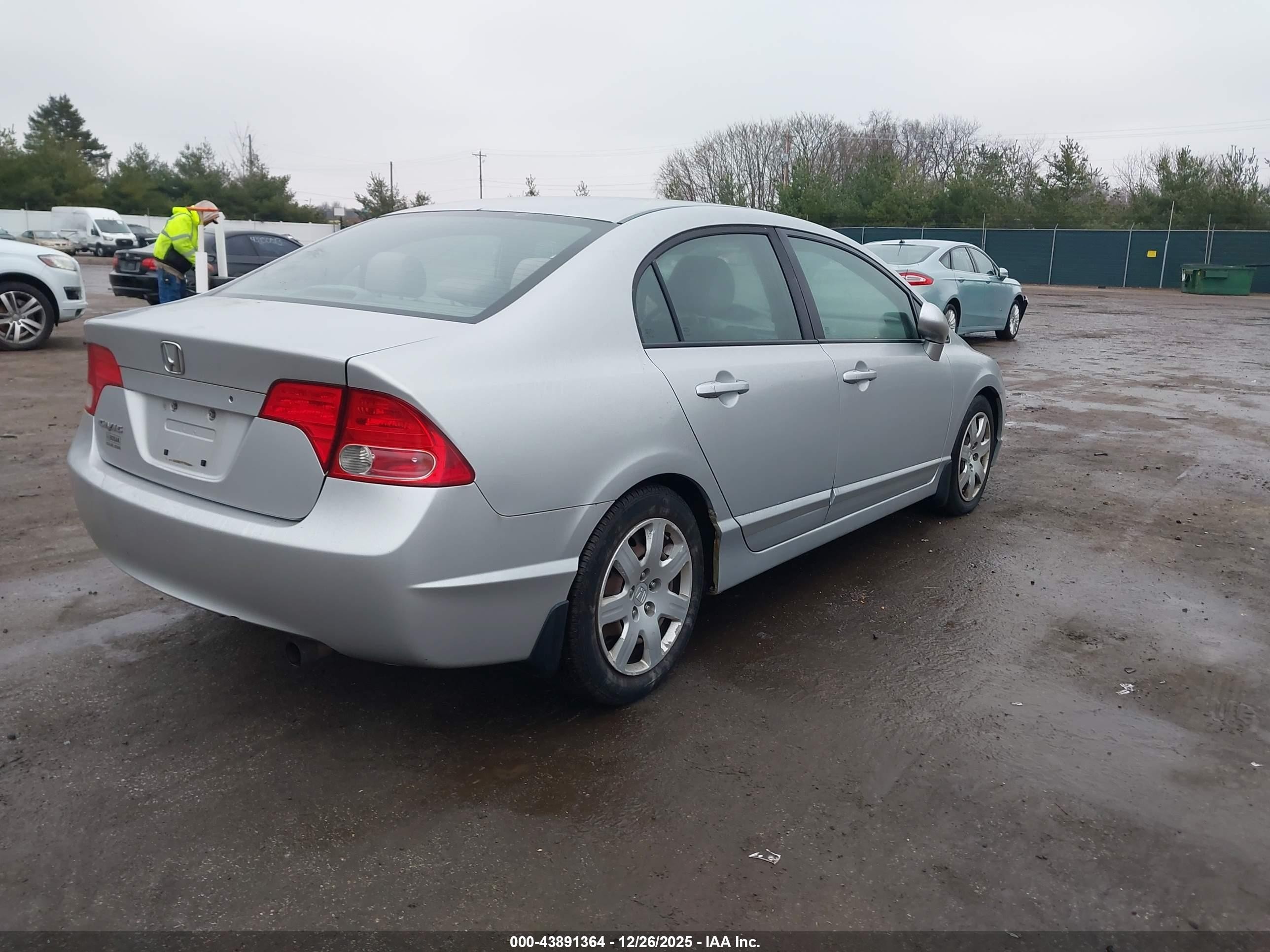 2008 Honda Civic Lx Silver vin: 1HGFA165X8L086624