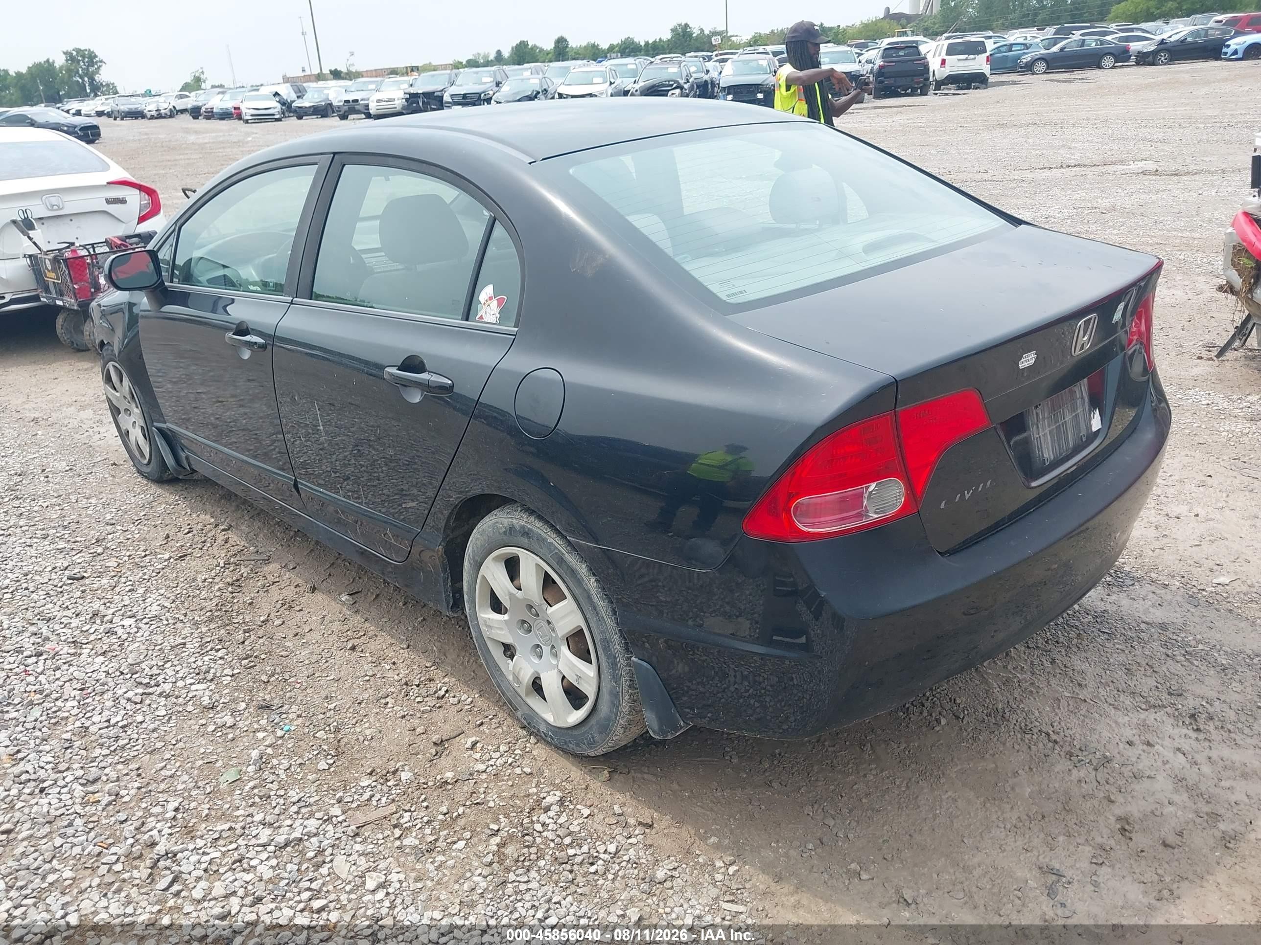 2008 Honda Civic Lx Black vin: 1HGFA165X8L098742