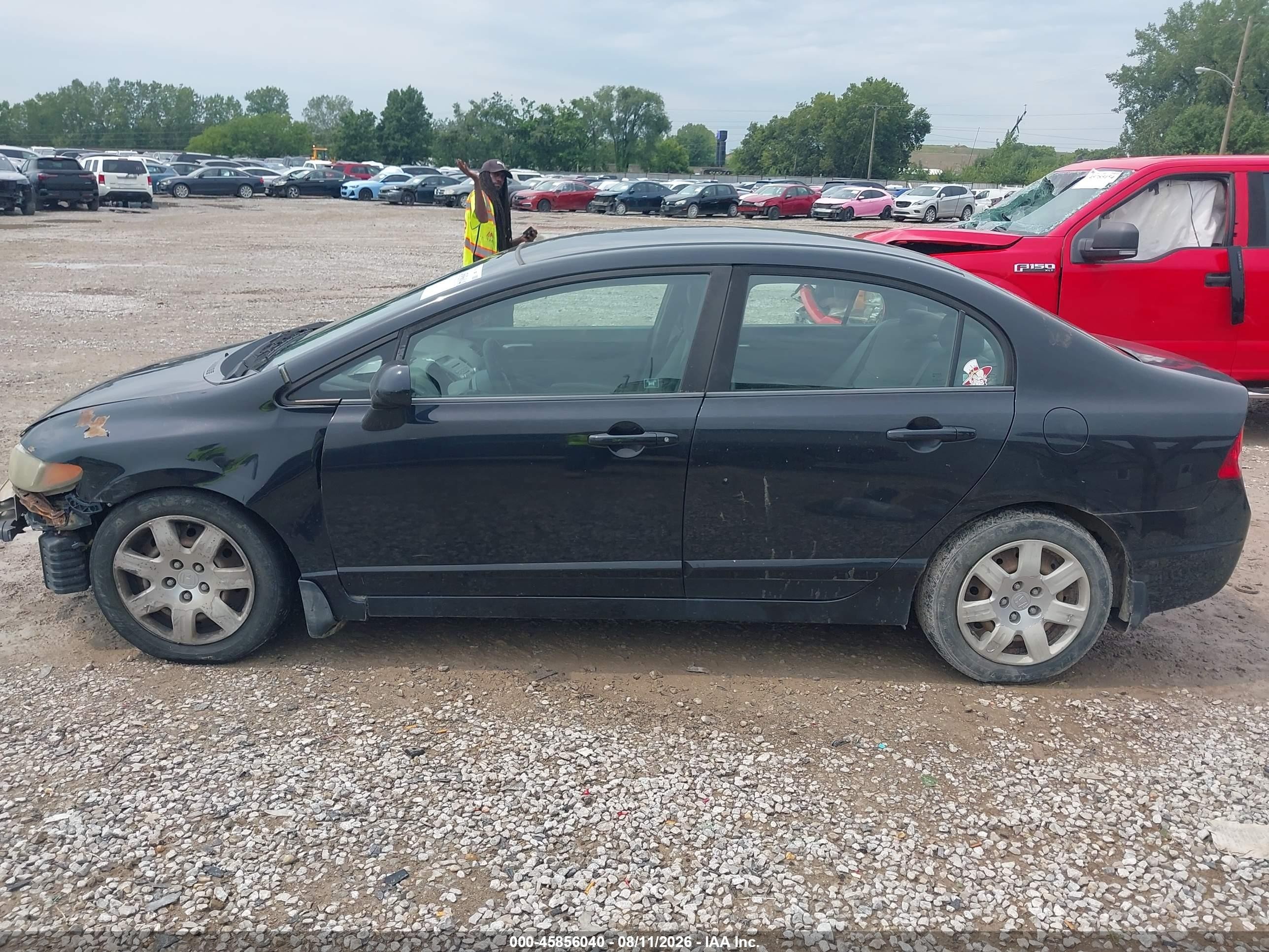 2008 Honda Civic Lx Black vin: 1HGFA165X8L098742