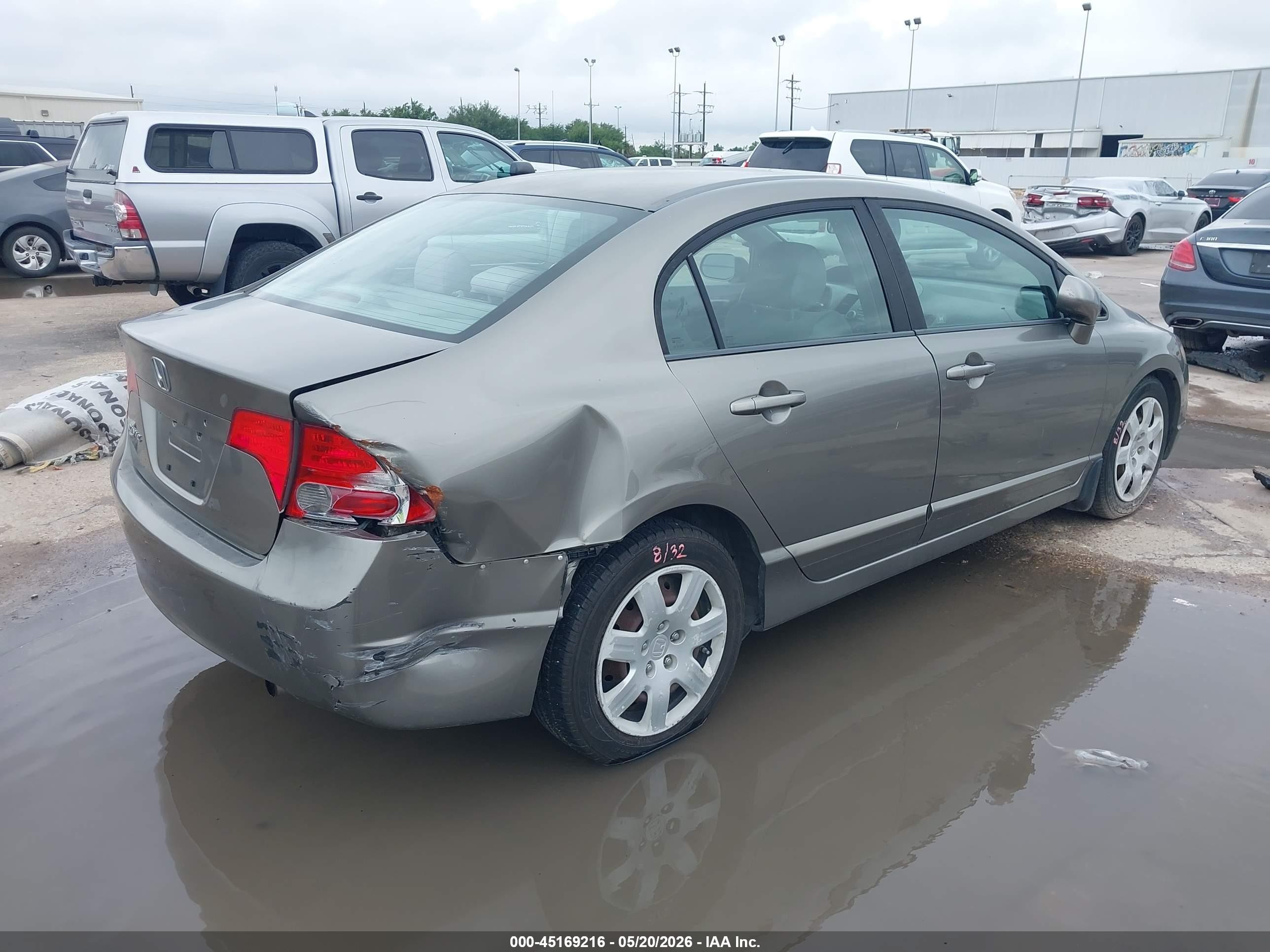 2008 Honda Civic Lx Gray vin: 1HGFA165X8L108041