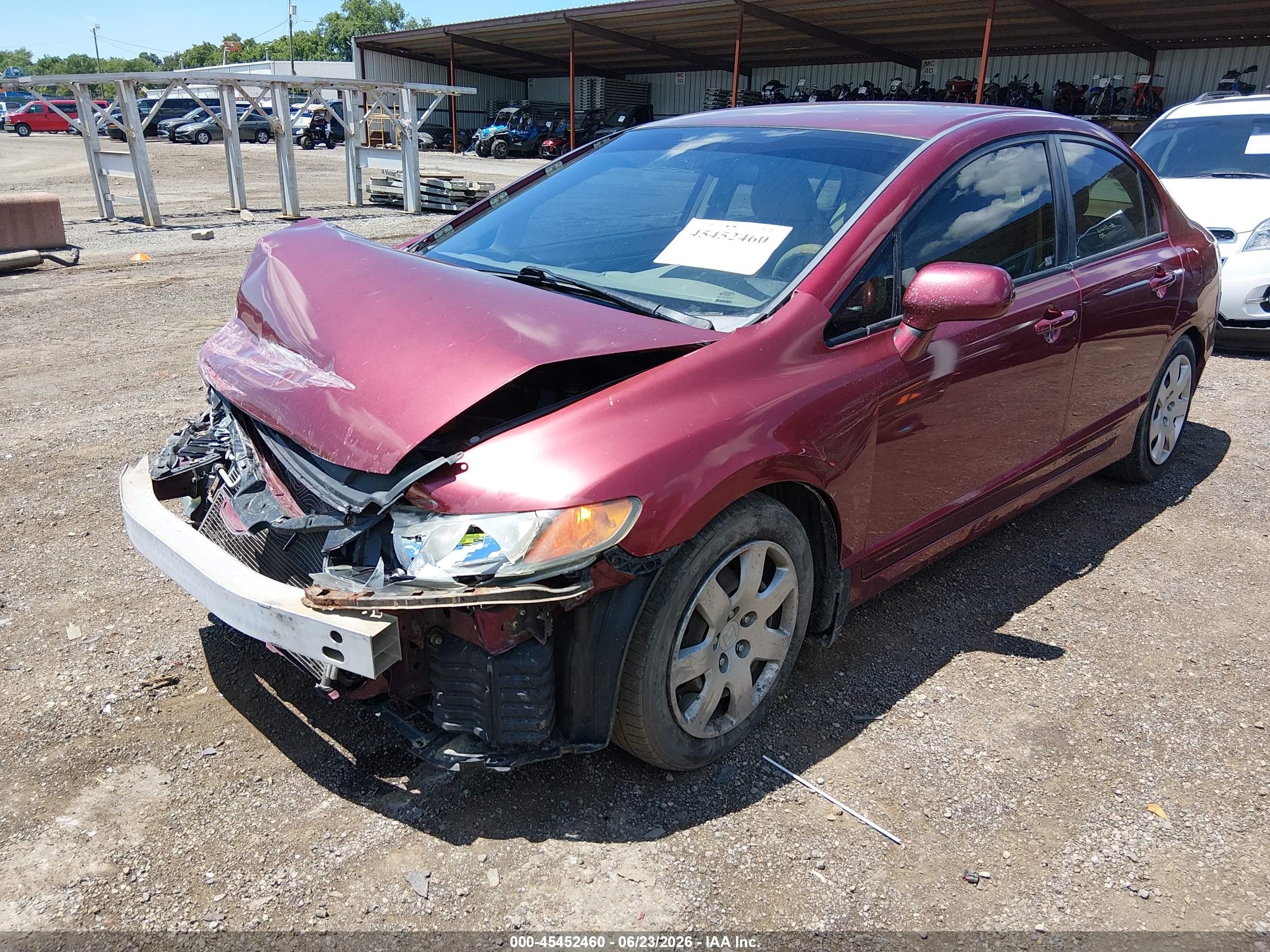 2008 Honda Civic Lx Burgundy vin: 1HGFA165X8L108587