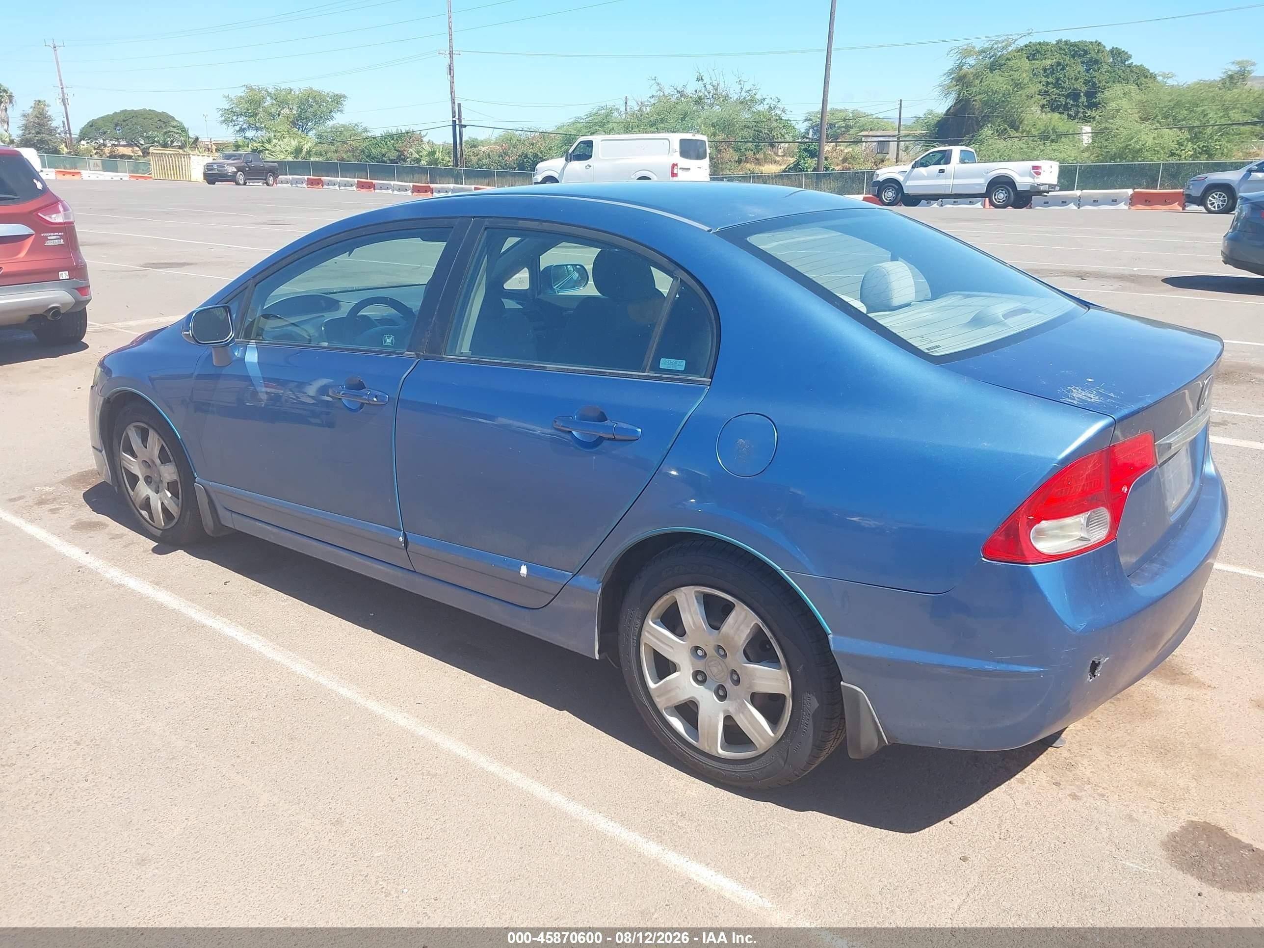 2009 Honda Civic Lx Blue vin: 1HGFA165X9L006580