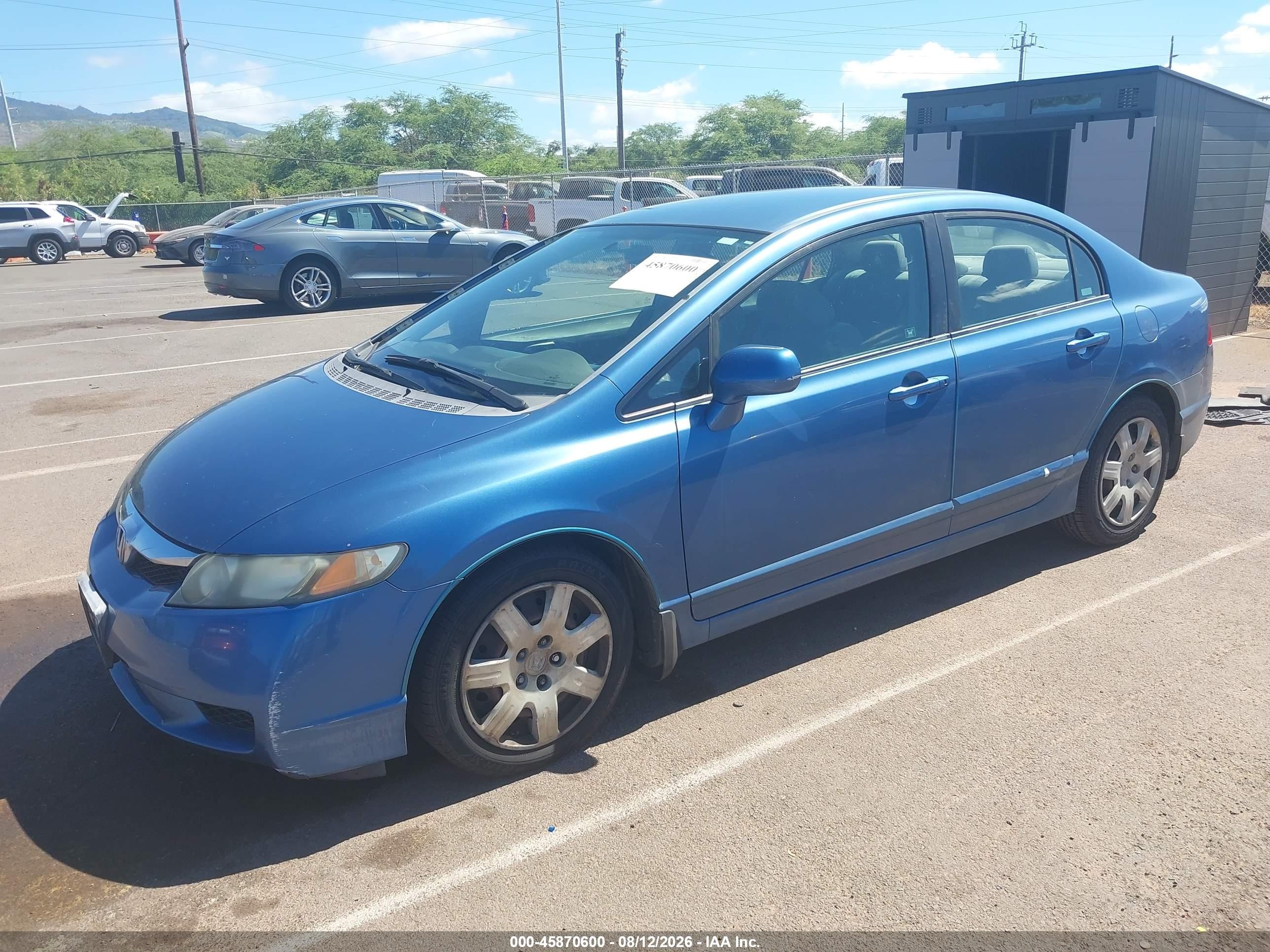2009 Honda Civic Lx Blue vin: 1HGFA165X9L006580