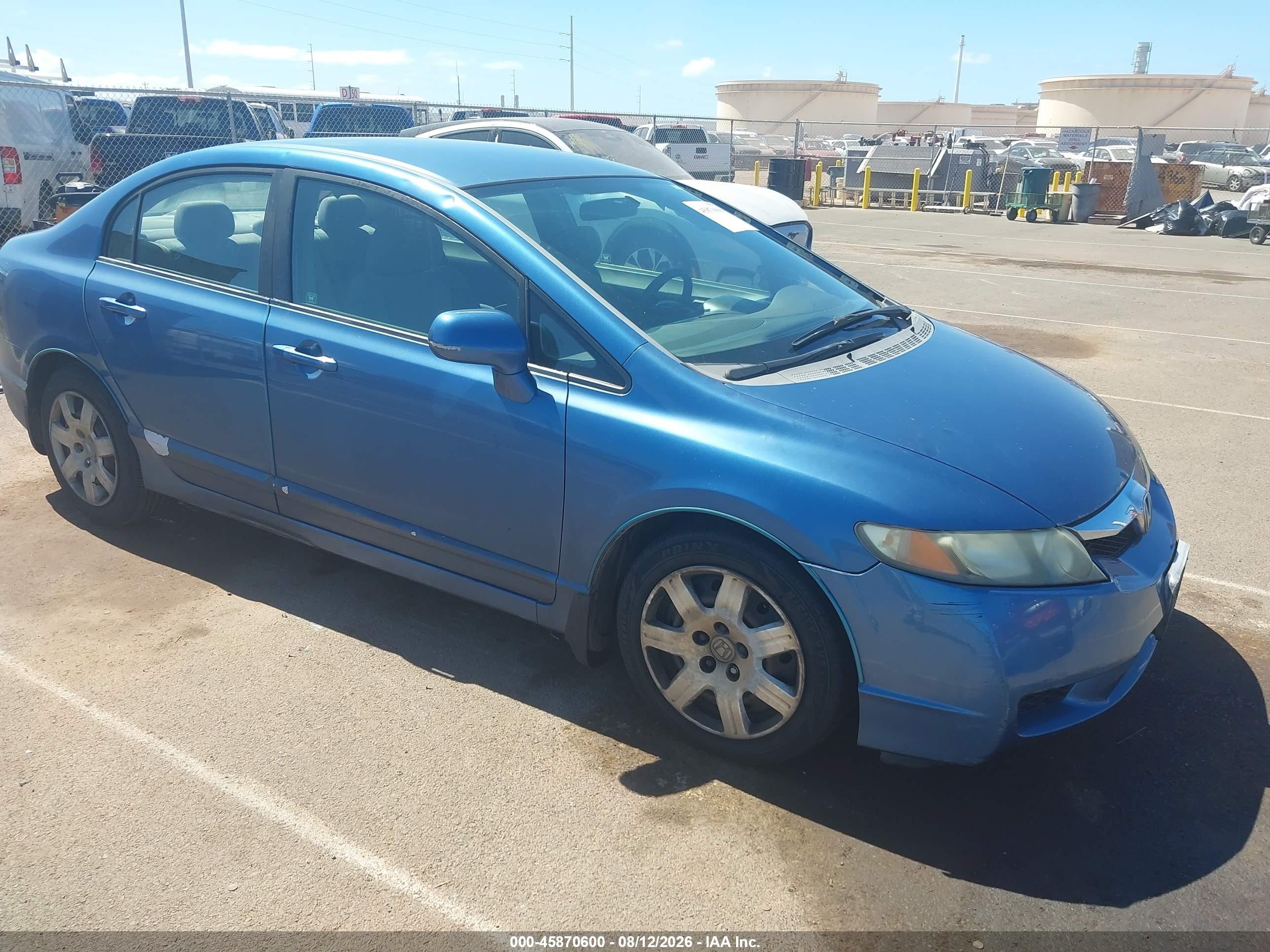 2009 Honda Civic Lx Blue vin: 1HGFA165X9L006580