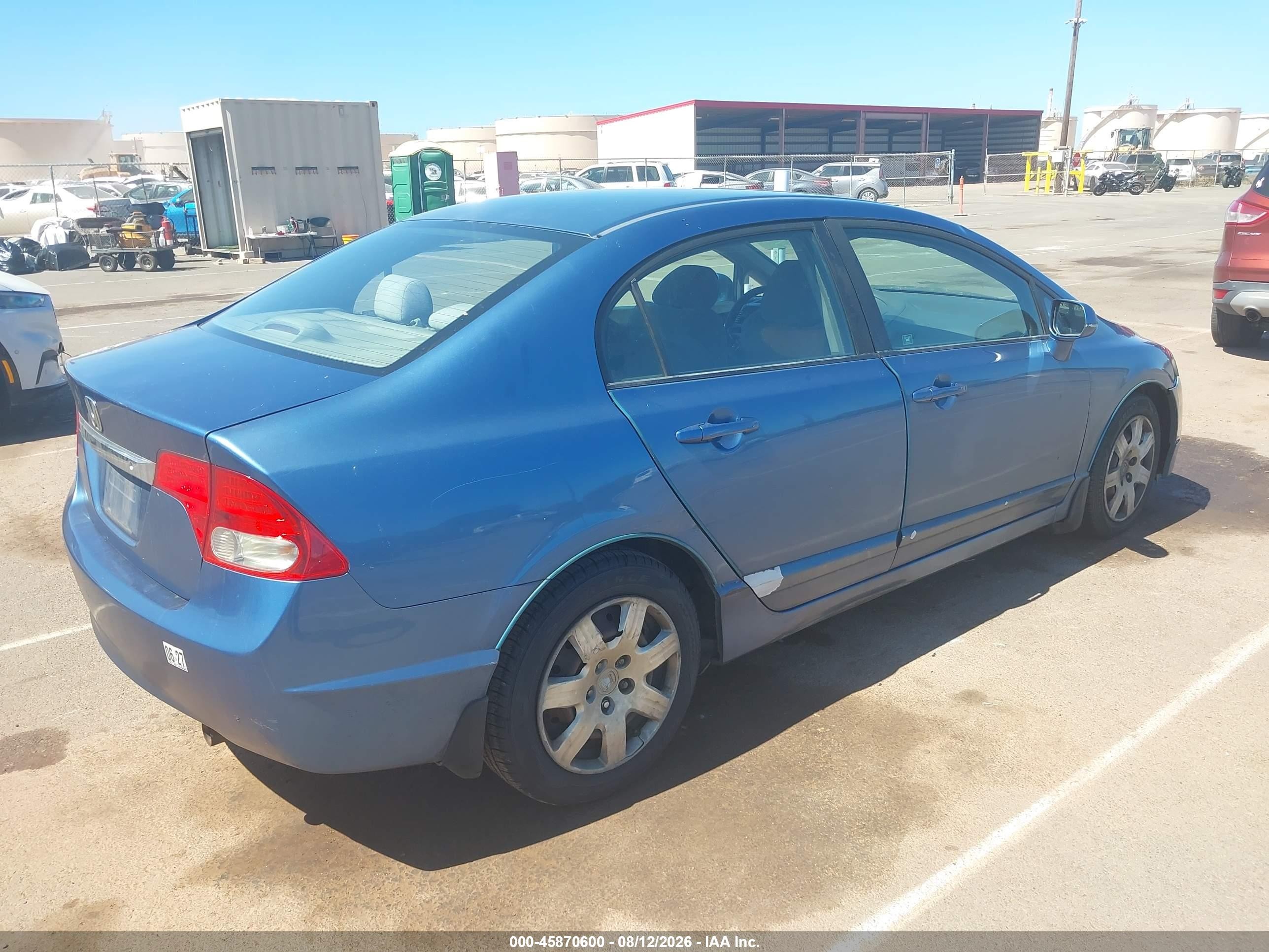 2009 Honda Civic Lx Blue vin: 1HGFA165X9L006580