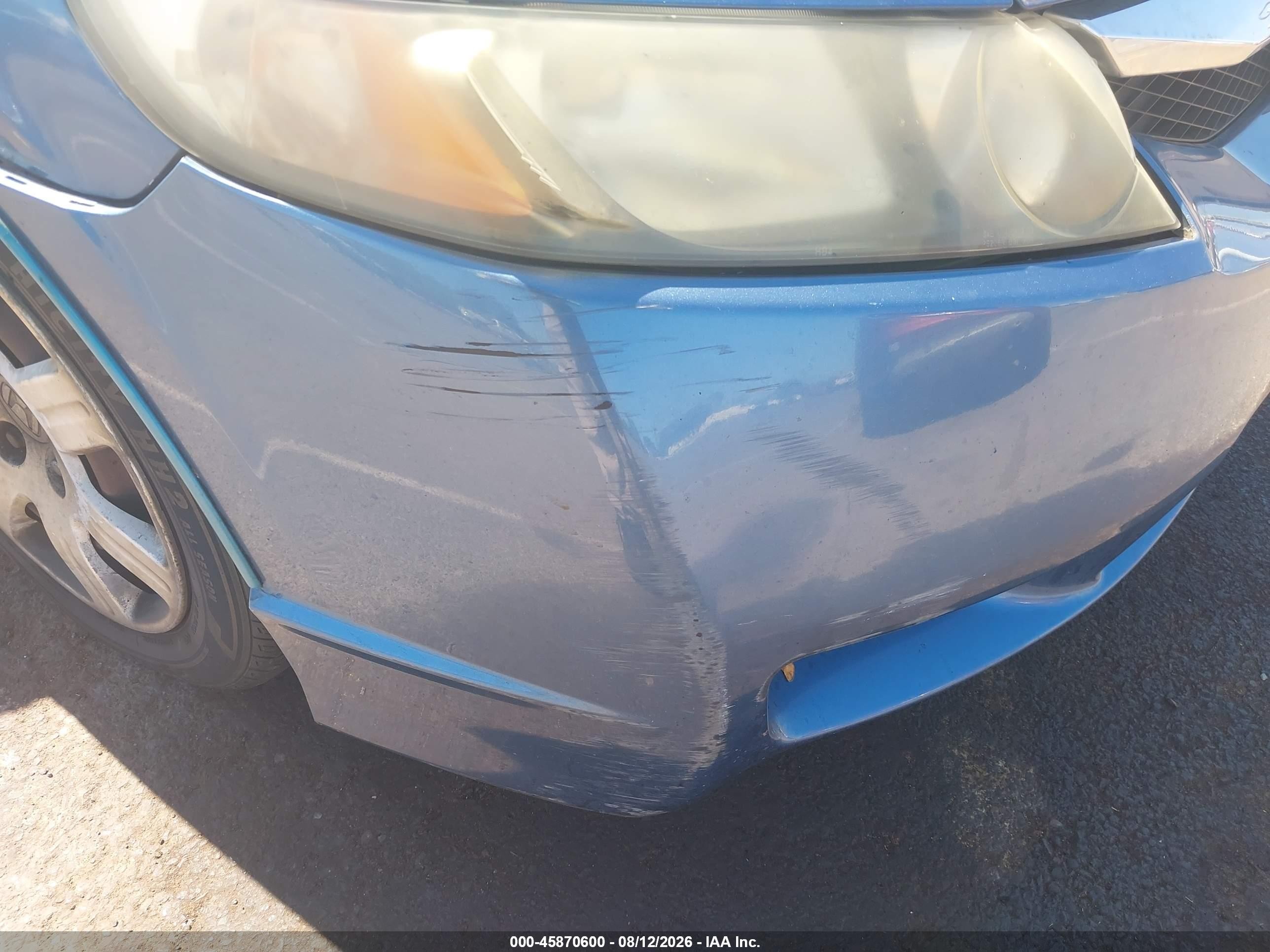 2009 Honda Civic Lx Blue vin: 1HGFA165X9L006580