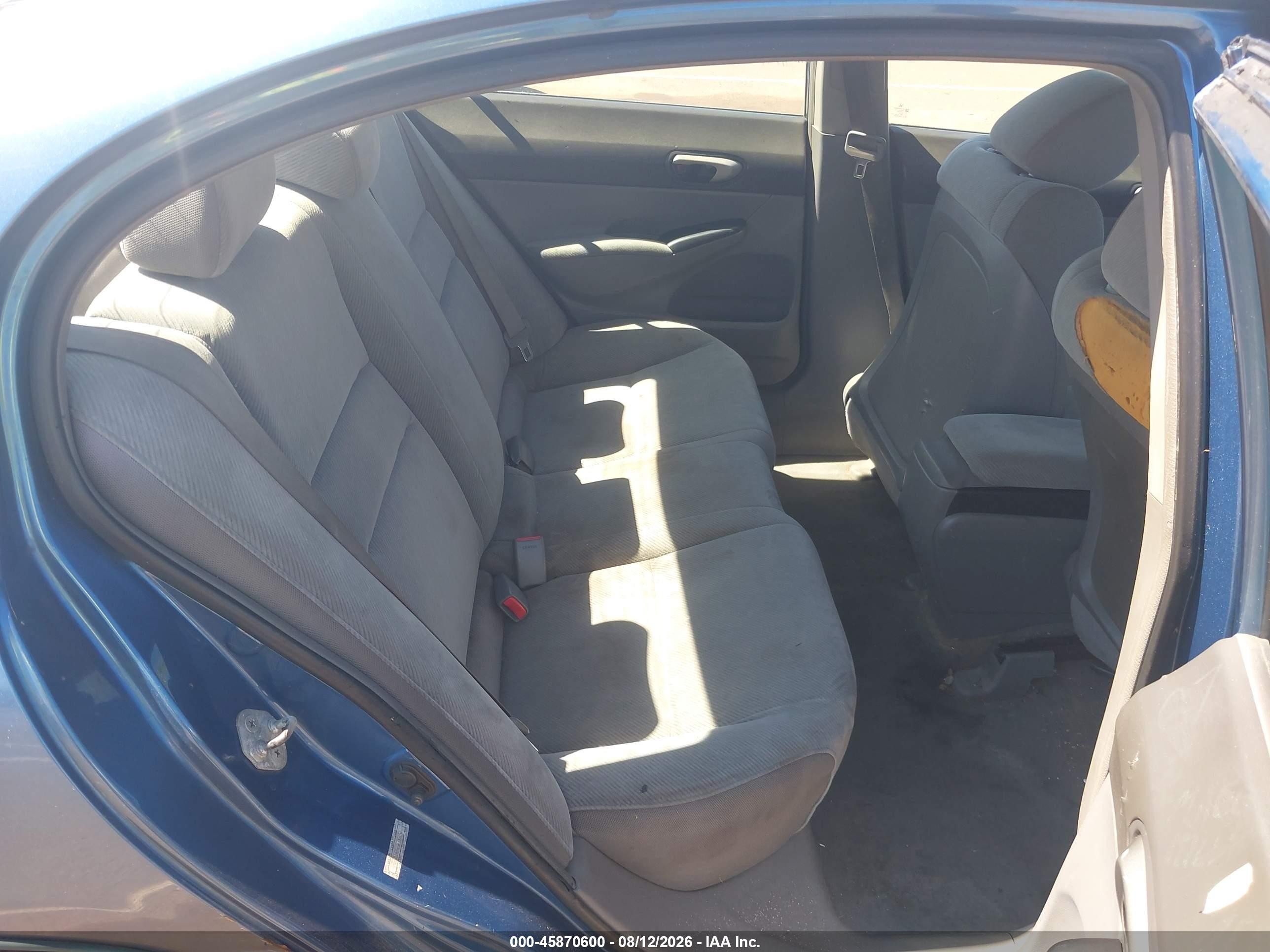 2009 Honda Civic Lx Blue vin: 1HGFA165X9L006580