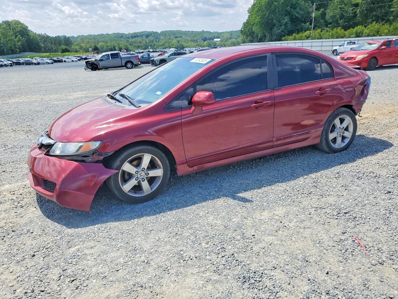 2009 Honda Civic Lx Burgundy vin: 1HGFA165X9L014226