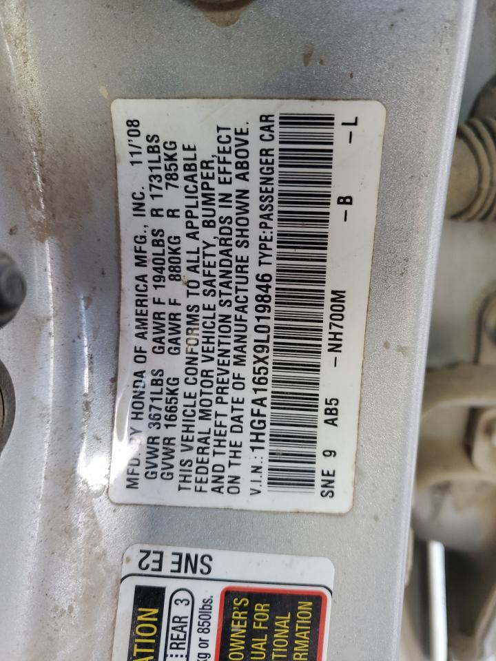2009 Honda Civic Lx Silver vin: 1HGFA165X9L019846