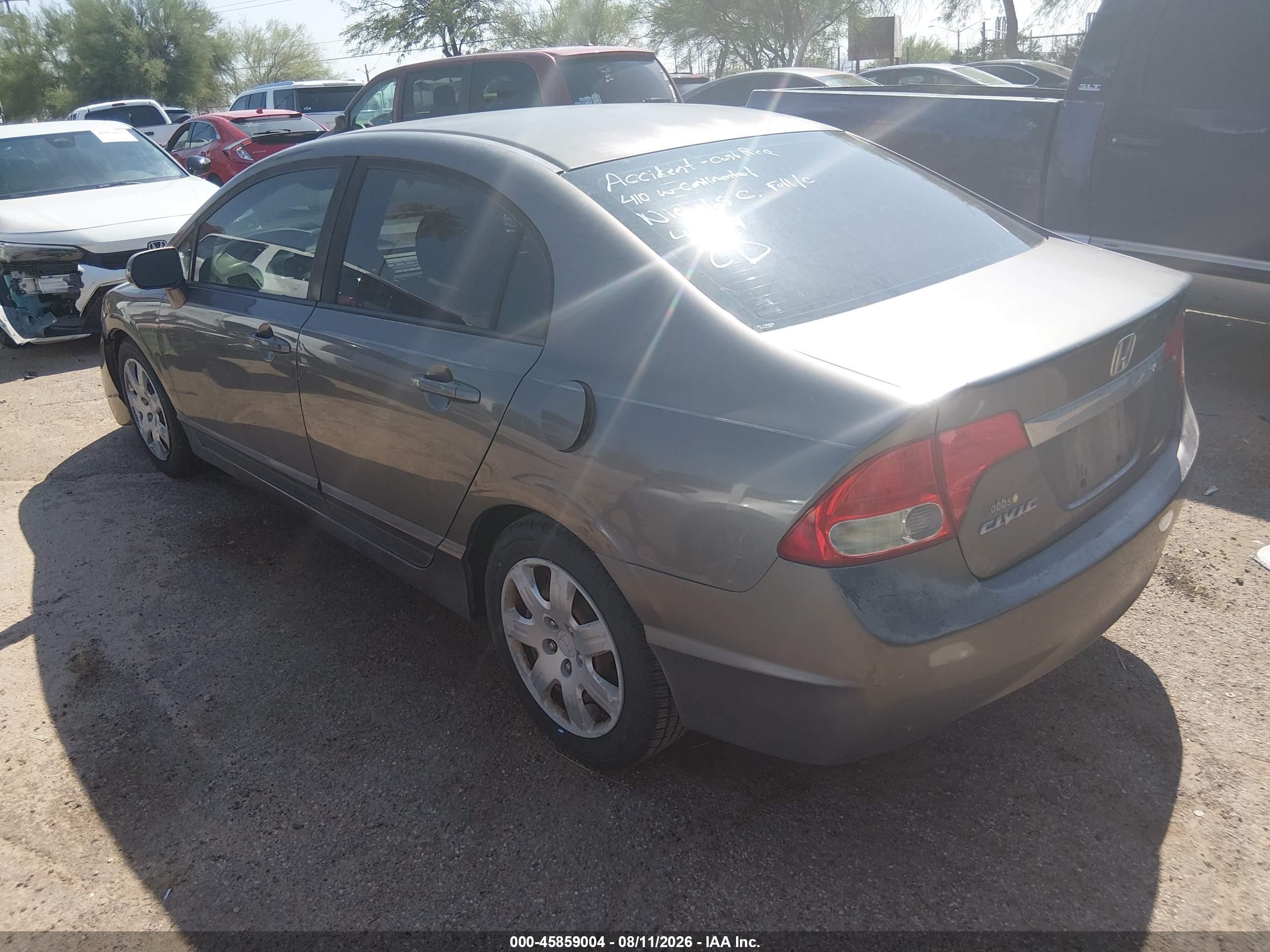 2009 Honda Civic Lx Gray vin: 1HGFA165X9L024254